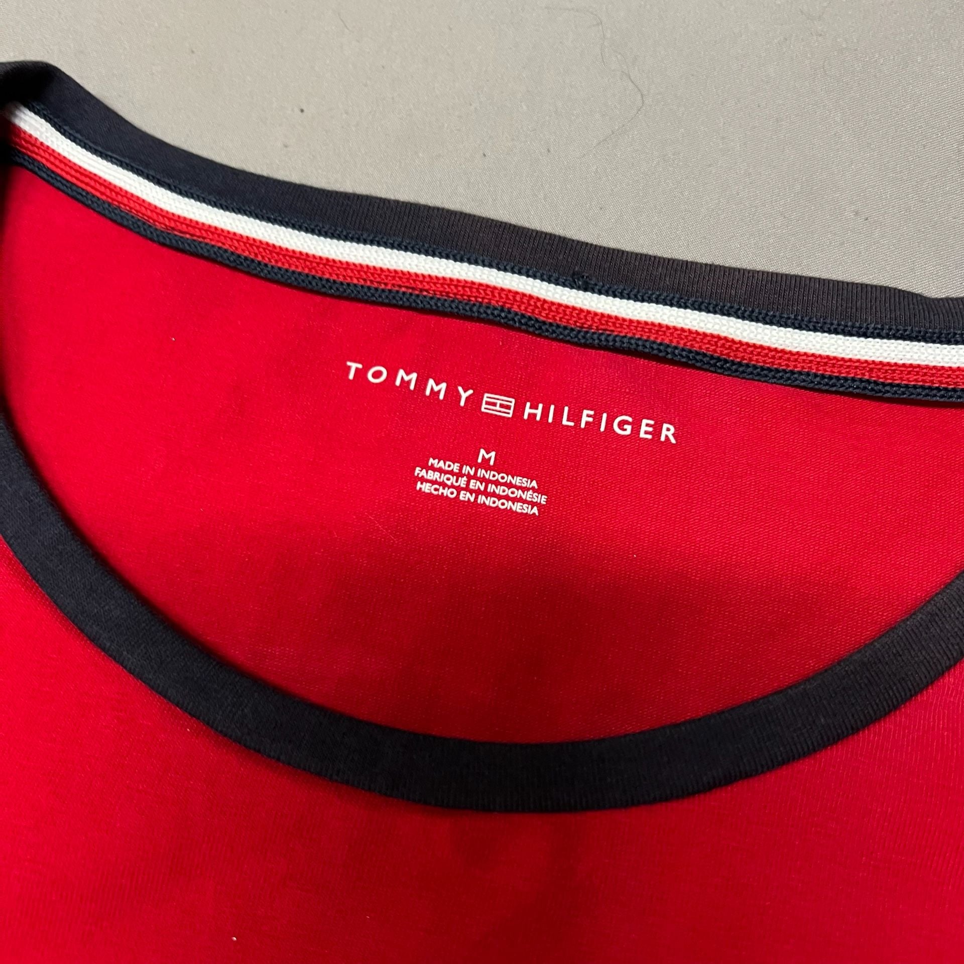 Tommy Hilfiger Logo Tape T-Shirt Dress Size M Red Cotton 6