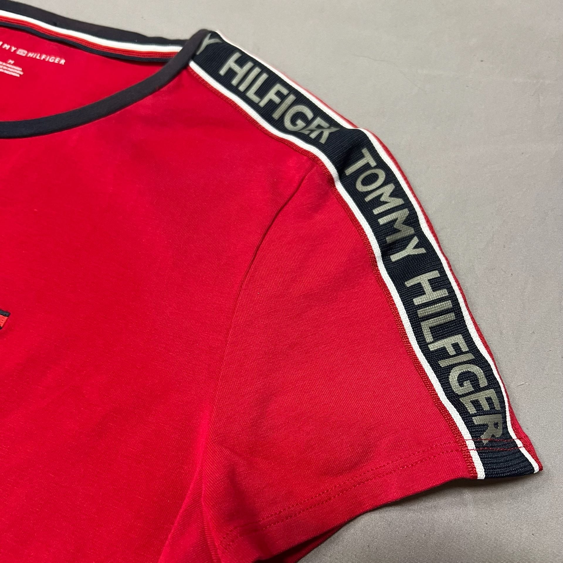 Tommy Hilfiger Logo Tape T-Shirt Dress Size M Red Cotton 7