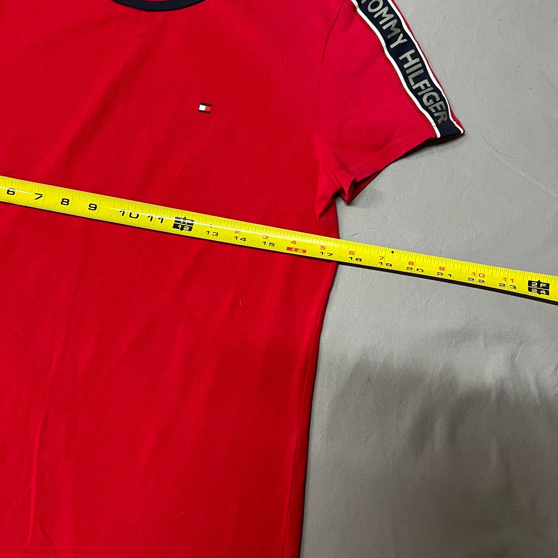 Tommy Hilfiger Logo Tape T-Shirt Dress Size M Red Cotton 8