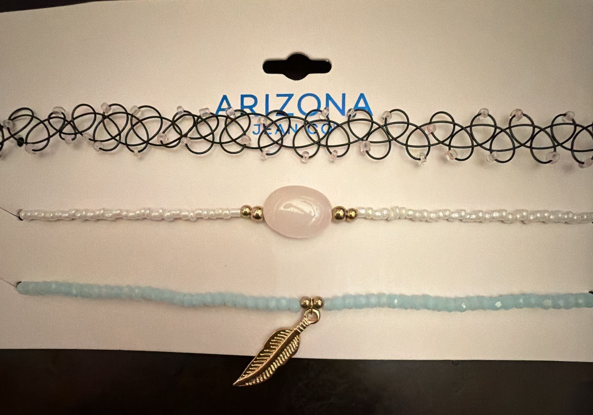 Arizona Jean Co. Choker Set Beaded Tattoo Feather 3-Pack New 2