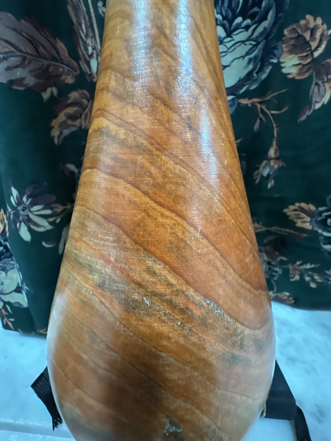 Vintage Hand Turned Wood Vase Solid Wooden Sculpted Decor 4