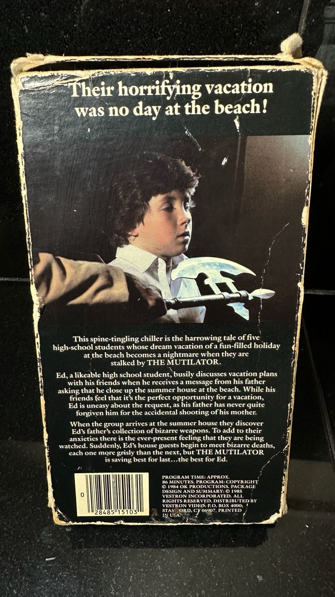 Rare Vestron Video The Mutilator Vintage VHS Horror Movie Thrashed Cover 2