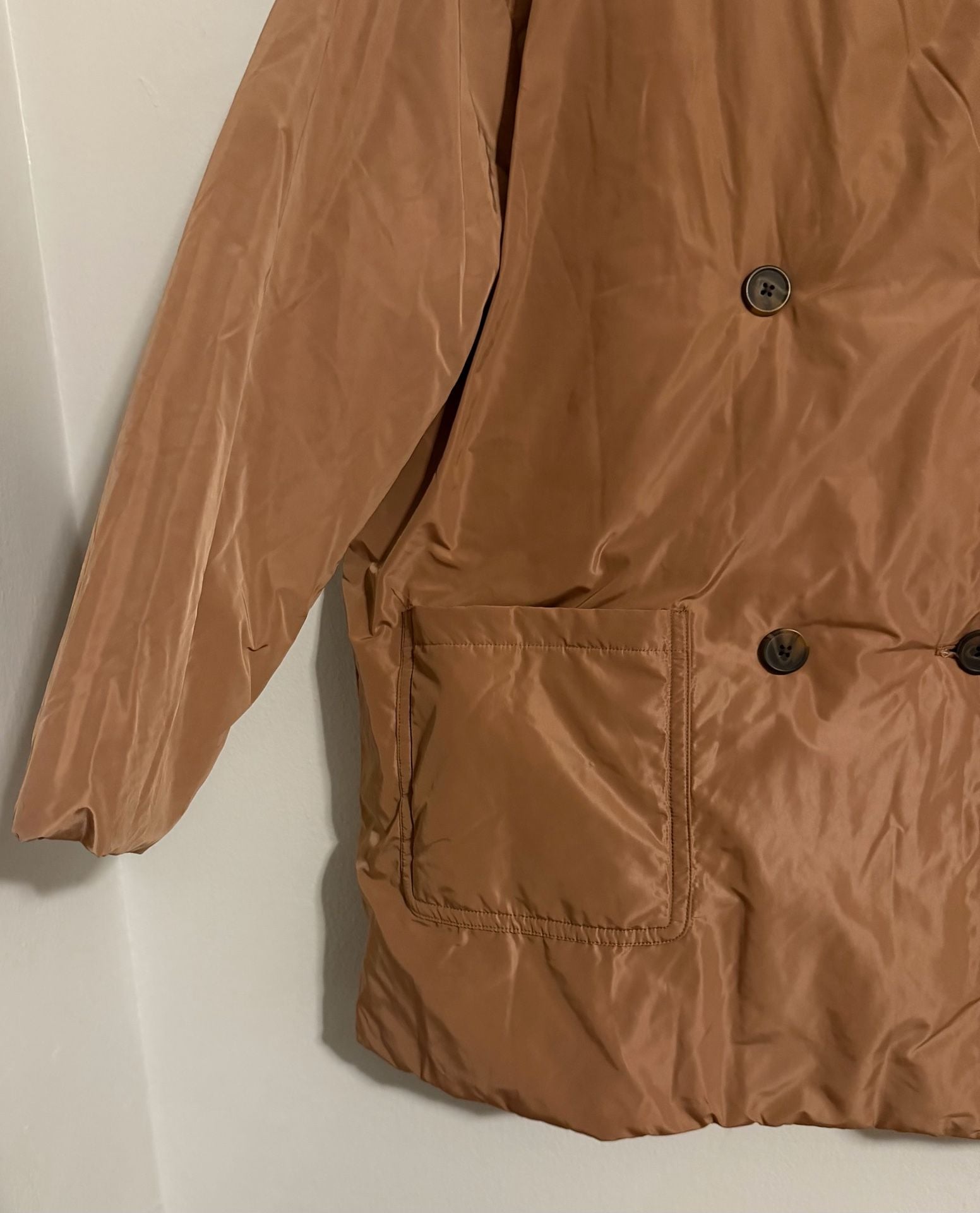 Future Collective Reese Blutstein Double Breasted Puffer Coat Size XL Brown 4