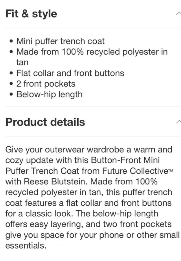 Future Collective Reese Blutstein Double Breasted Puffer Coat Size XL Brown 11