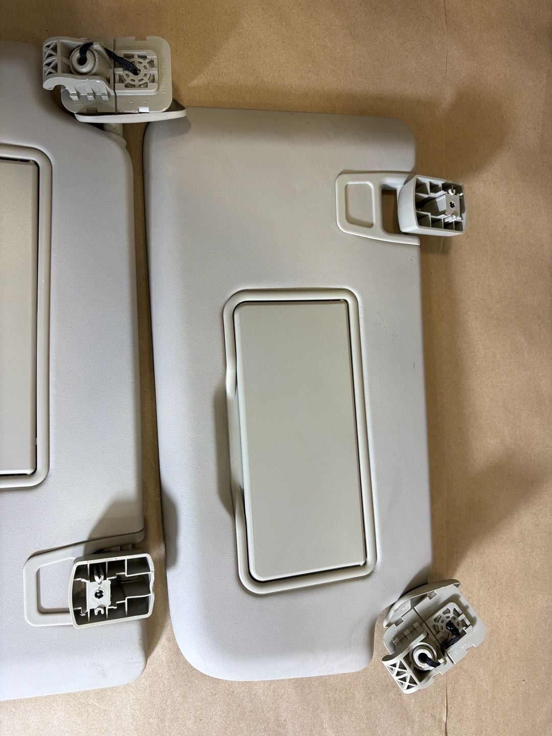 2019-2023 Ford Ranger Front Sun Visor Pair Gray with Vanity Mirrors OEM 7