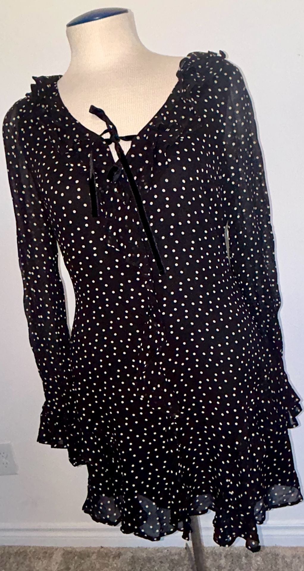 Hill House Home The Bridget Dress Black Polka Dot Mini Dress 2