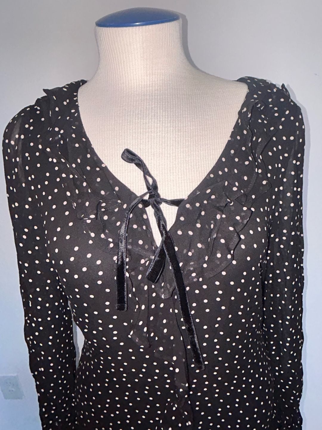 Hill House Home The Bridget Dress Black Polka Dot Mini Dress 6