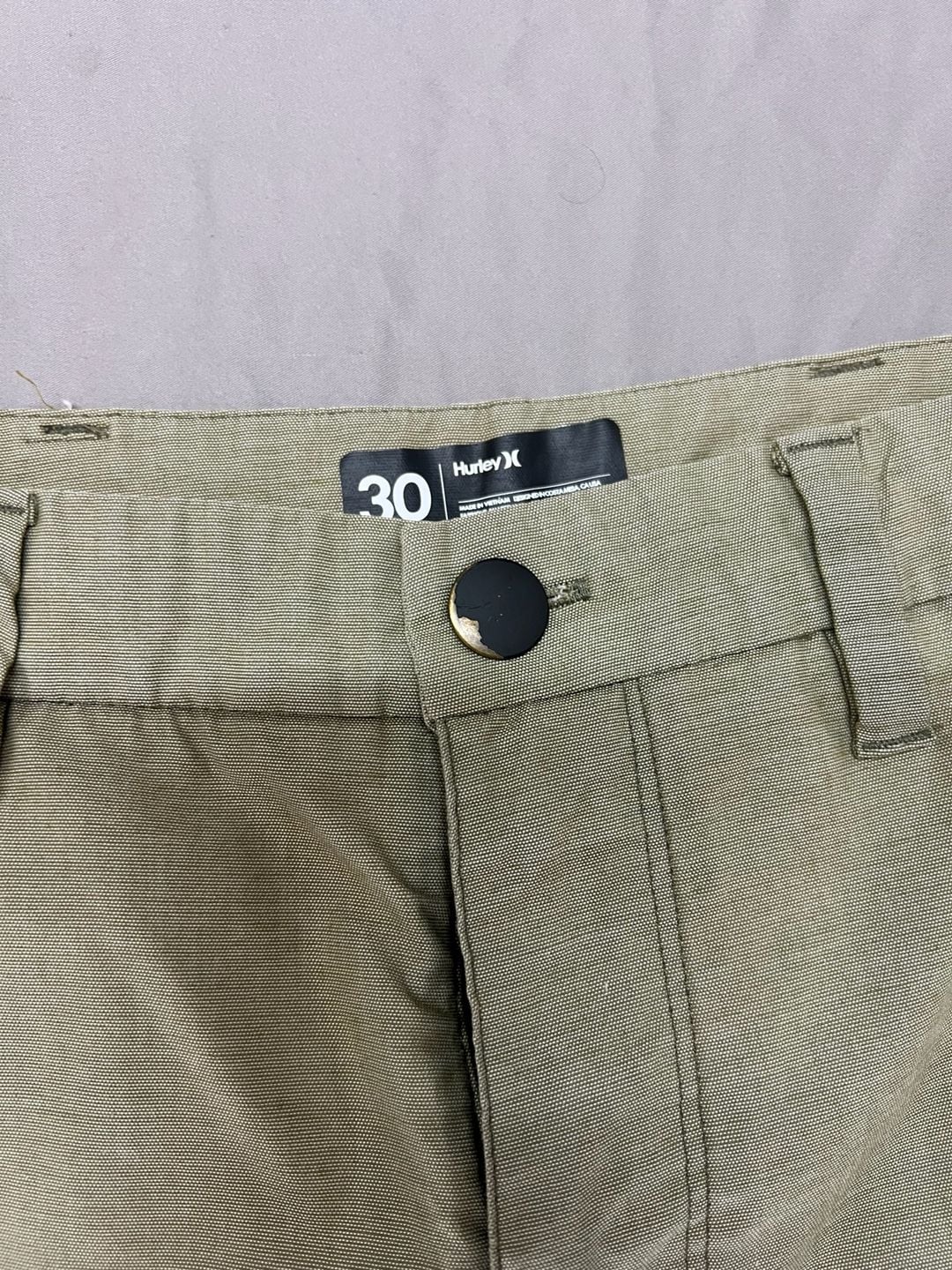 Hurley Chino Shorts Size 30 Green Flat Front Casual 7