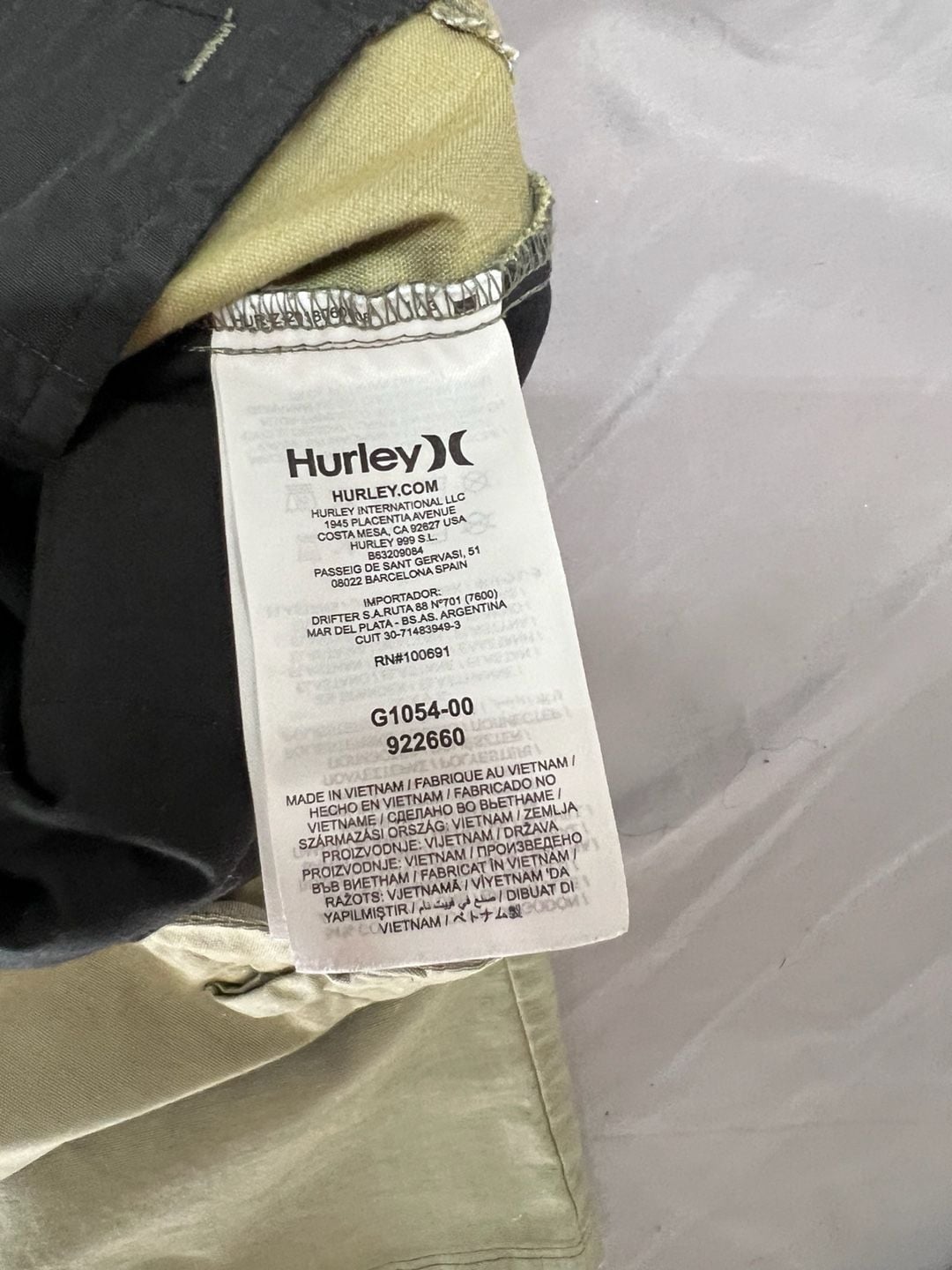 Hurley Chino Shorts Size 30 Green Flat Front Casual 9