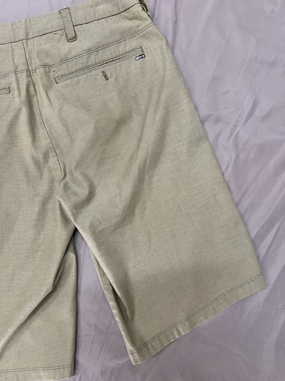 Hurley Chino Shorts Size 30 Green Flat Front Casual 10
