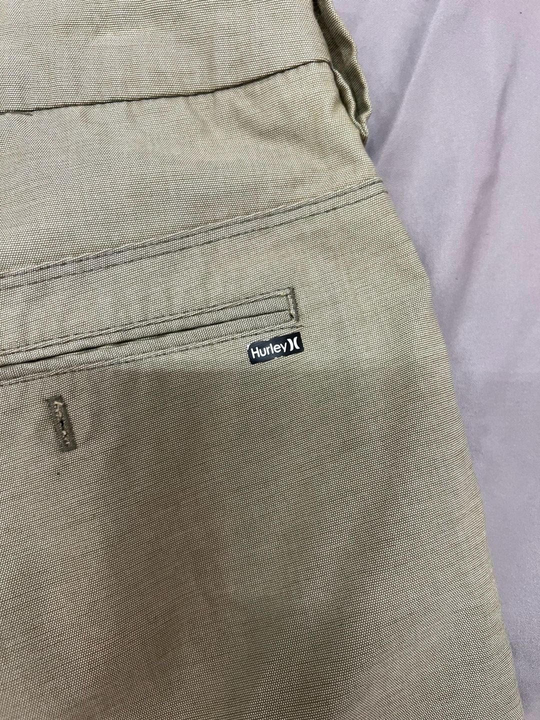 Hurley Chino Shorts Size 30 Green Flat Front Casual 11