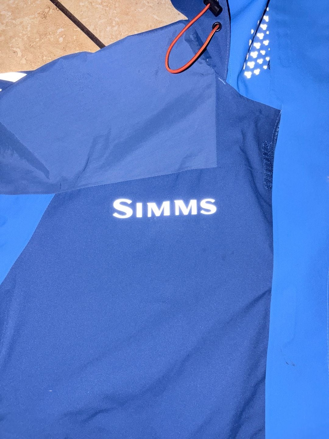 Simms Challenger Jacket Size L Blue Fishing Rain Coat 4