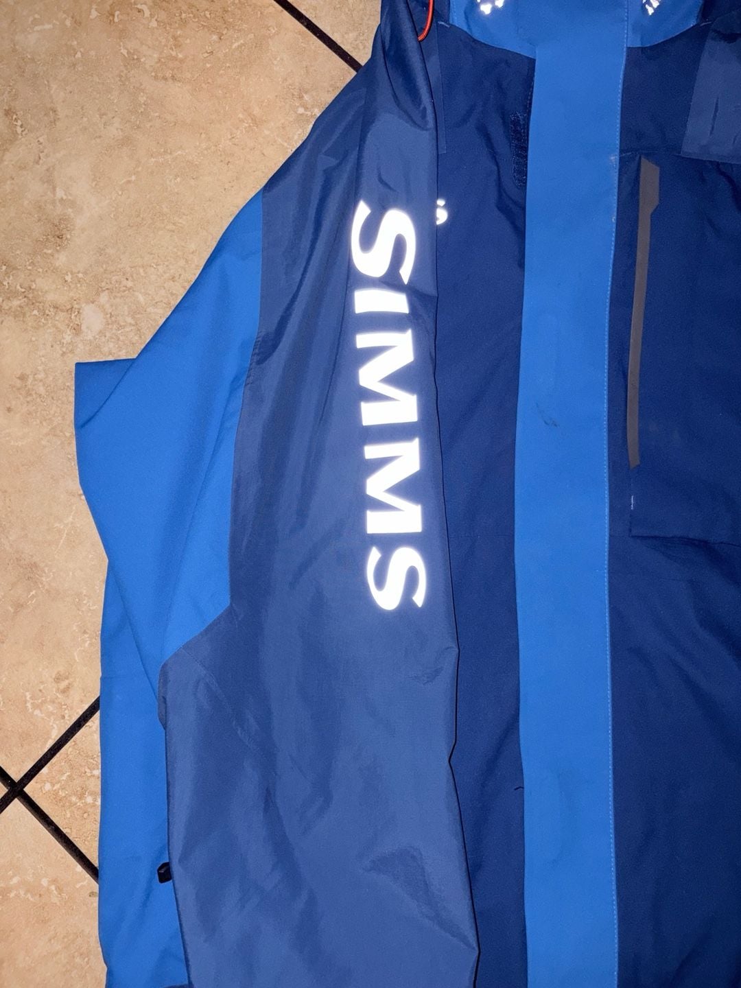 Simms Challenger Jacket Size L Blue Fishing Rain Coat 5