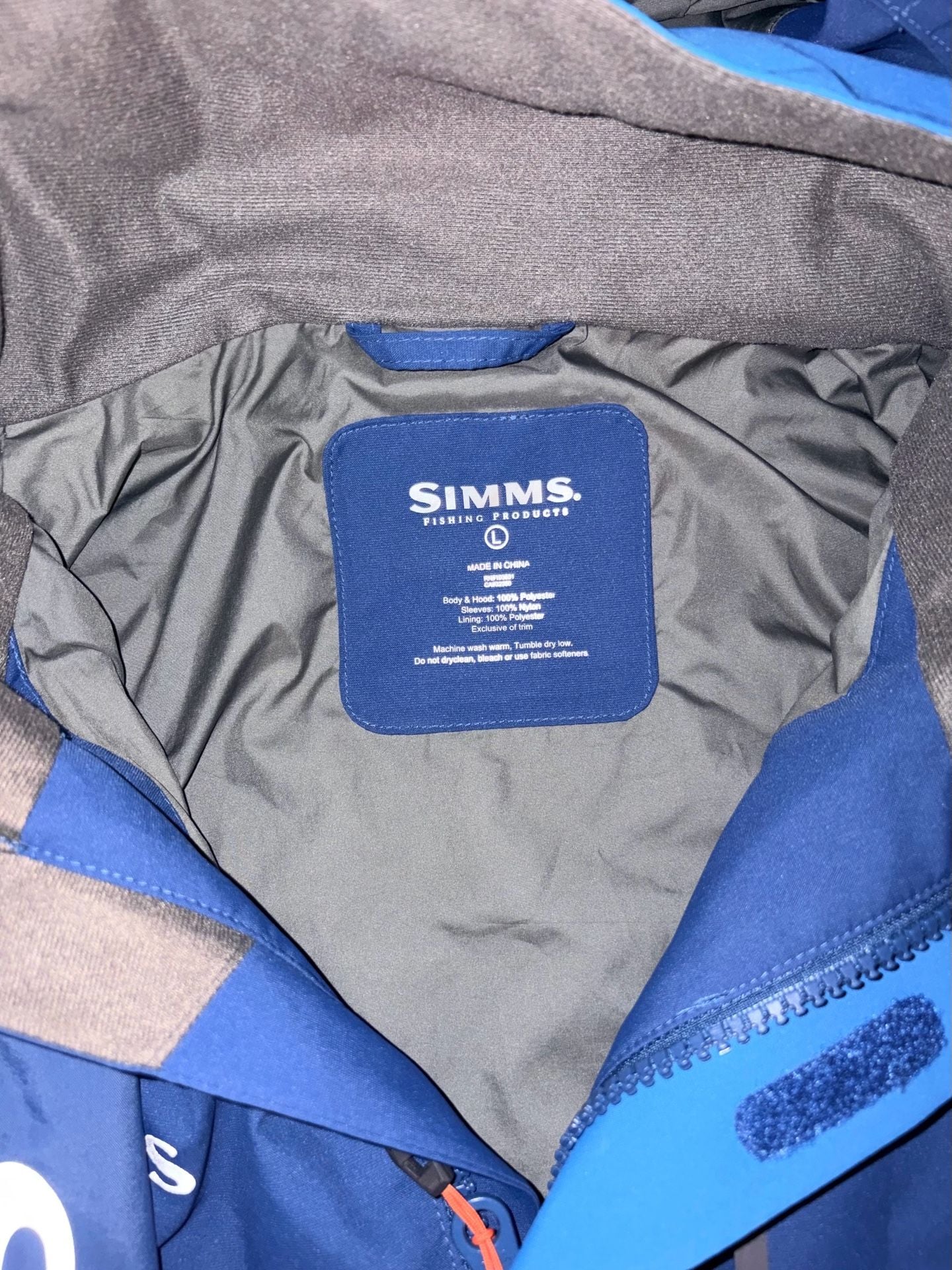 Simms Challenger Jacket Size L Blue Fishing Rain Coat 7