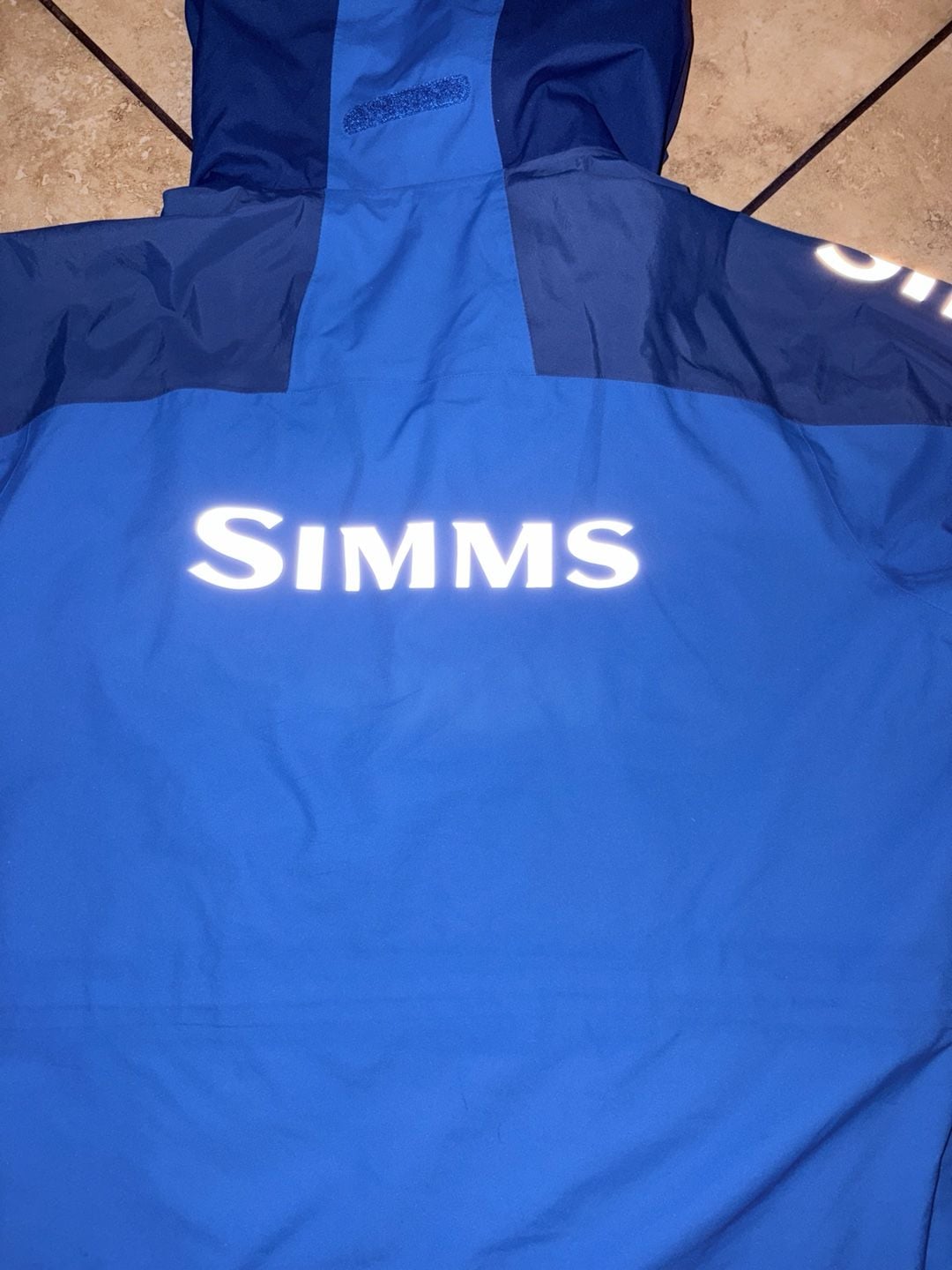 Simms Challenger Jacket Size L Blue Fishing Rain Coat 9