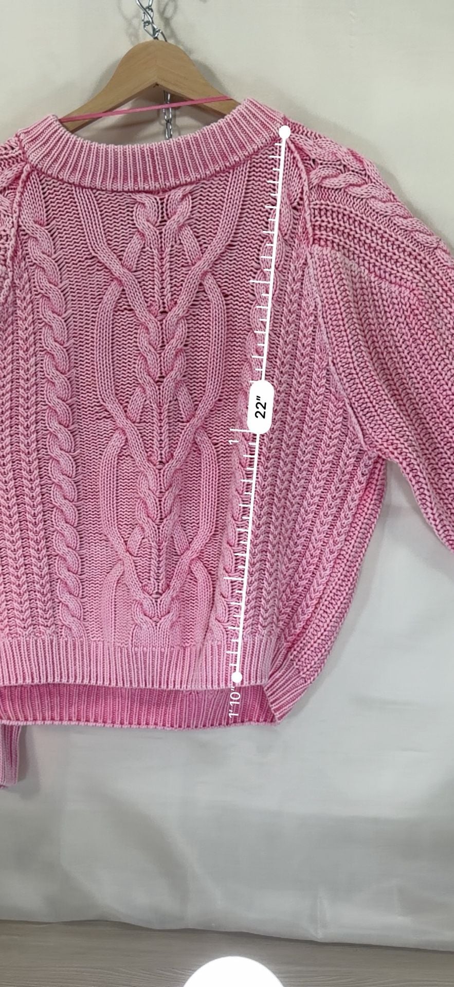 Free People Cable Knit Sweater Pink Med 11