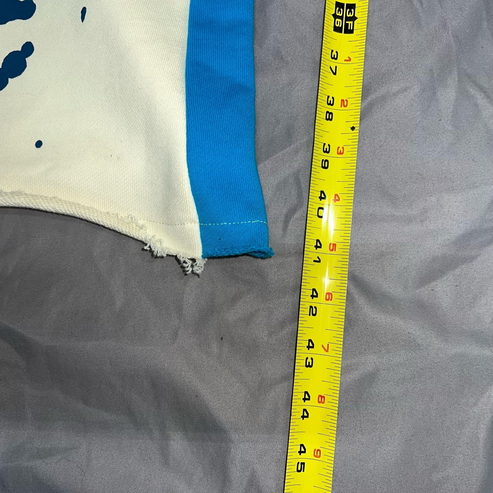 One Of Them Ones Tour Chris Brown Sweatpants Sz L Cream Blue Paint Splatter 8