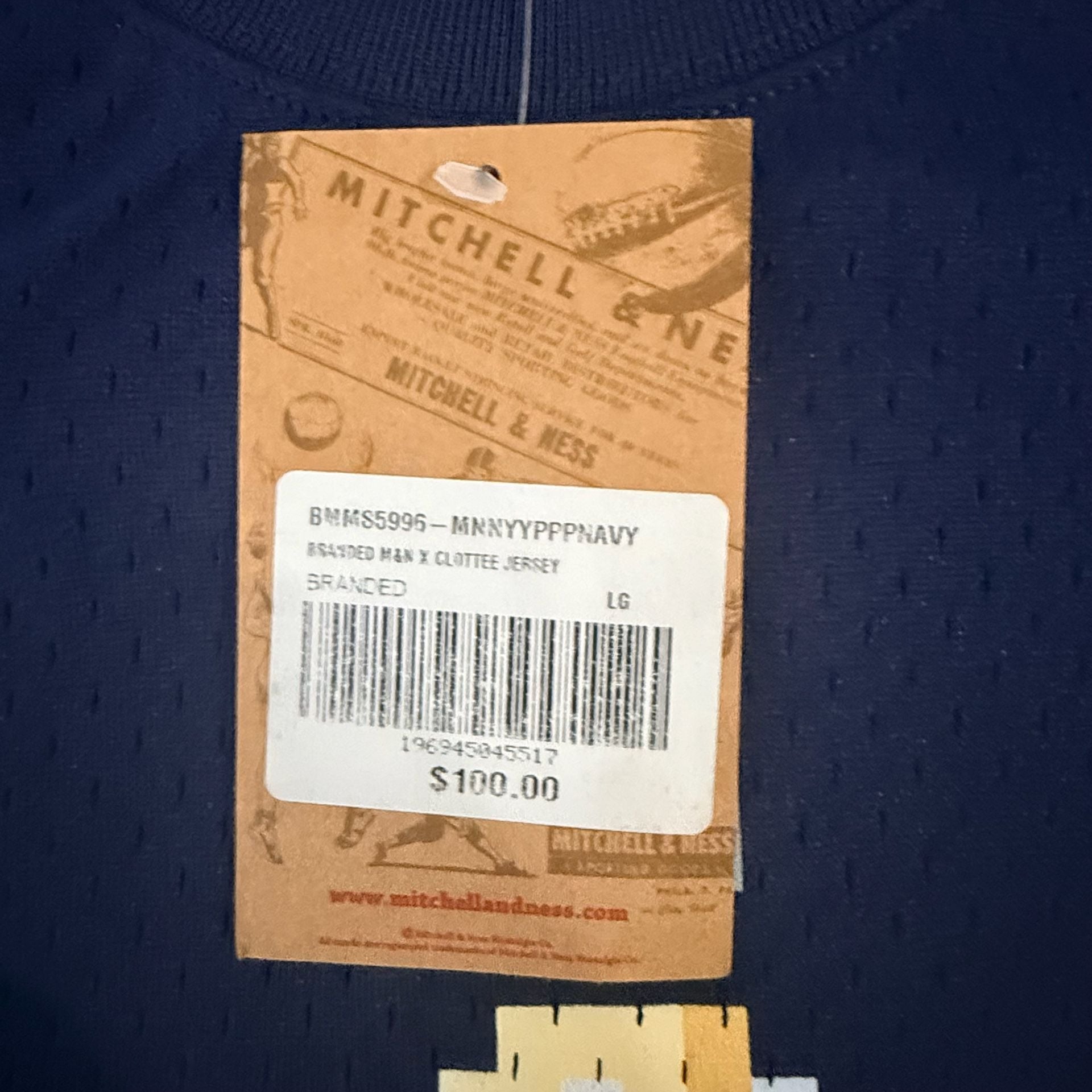 Mitchell & Ness Clottee Jersey Size L Navy Mesh Tank Top 4