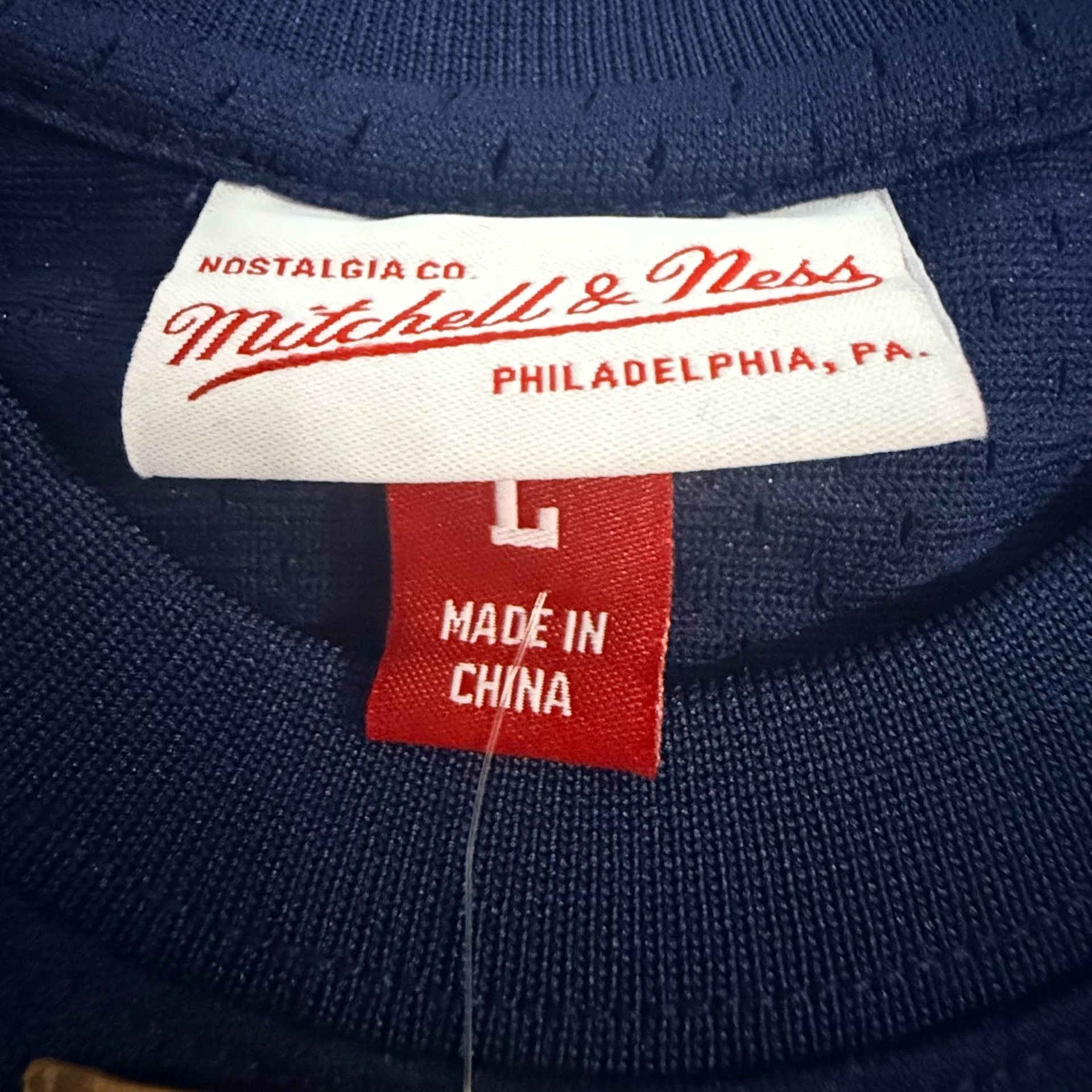Mitchell & Ness Clottee Jersey Size L Navy Mesh Tank Top 5