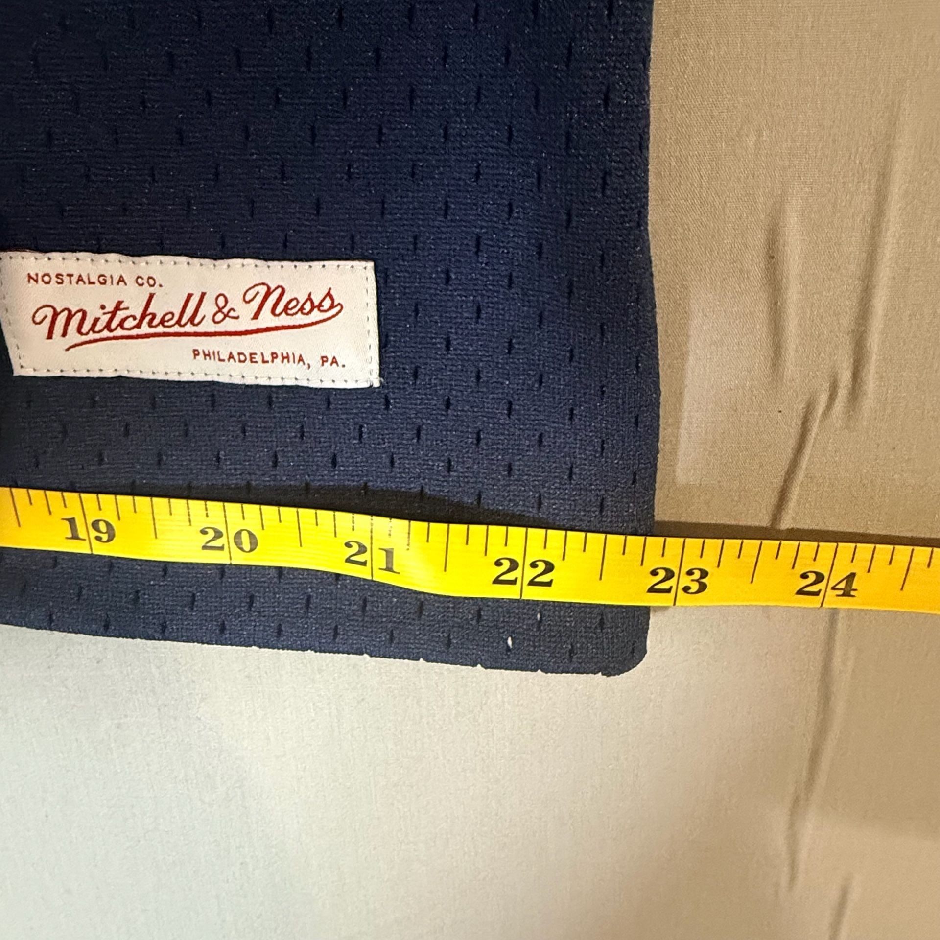 Mitchell & Ness Clottee Jersey Size L Navy Mesh Tank Top 7