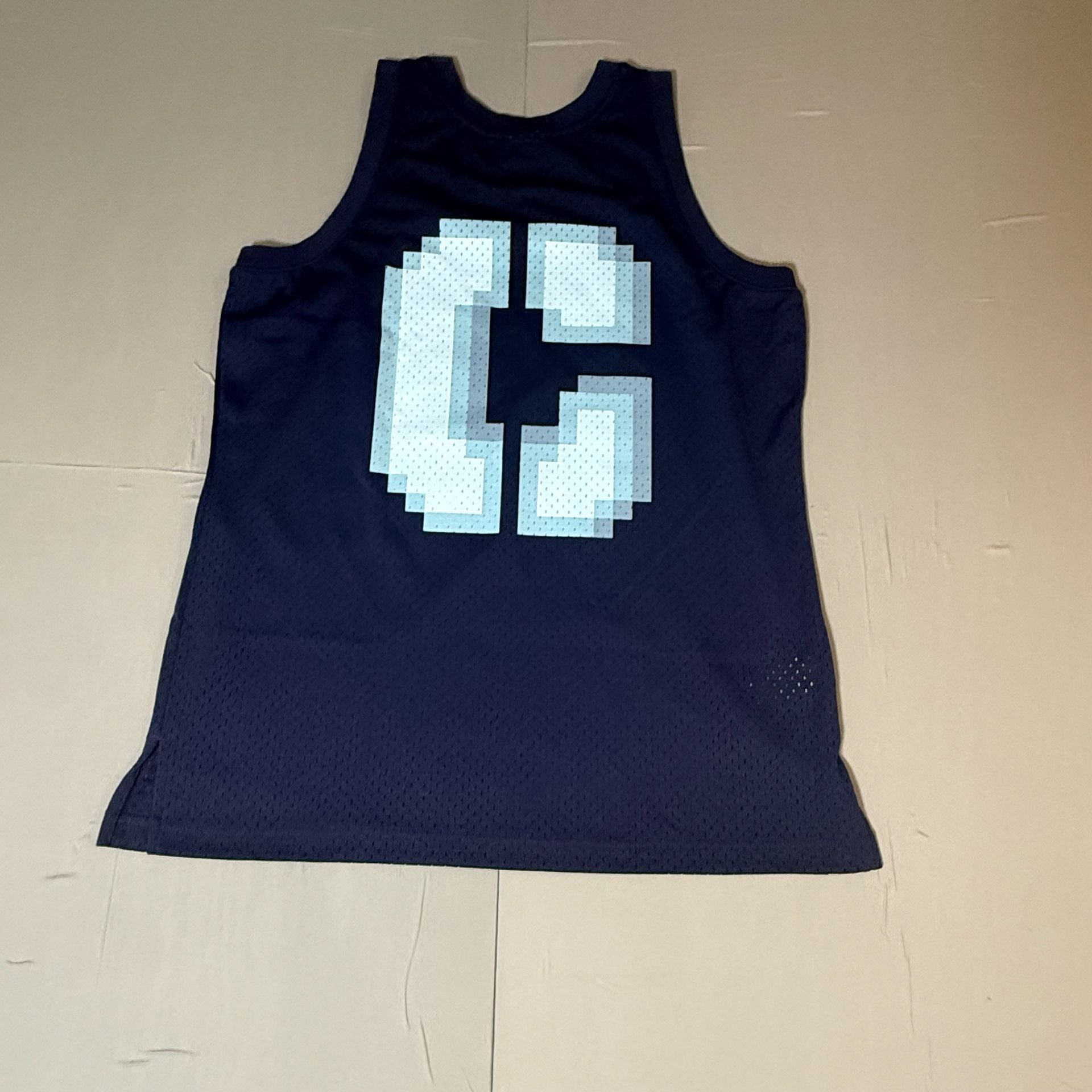 Mitchell & Ness Clottee Jersey Size L Navy Mesh Tank Top 8
