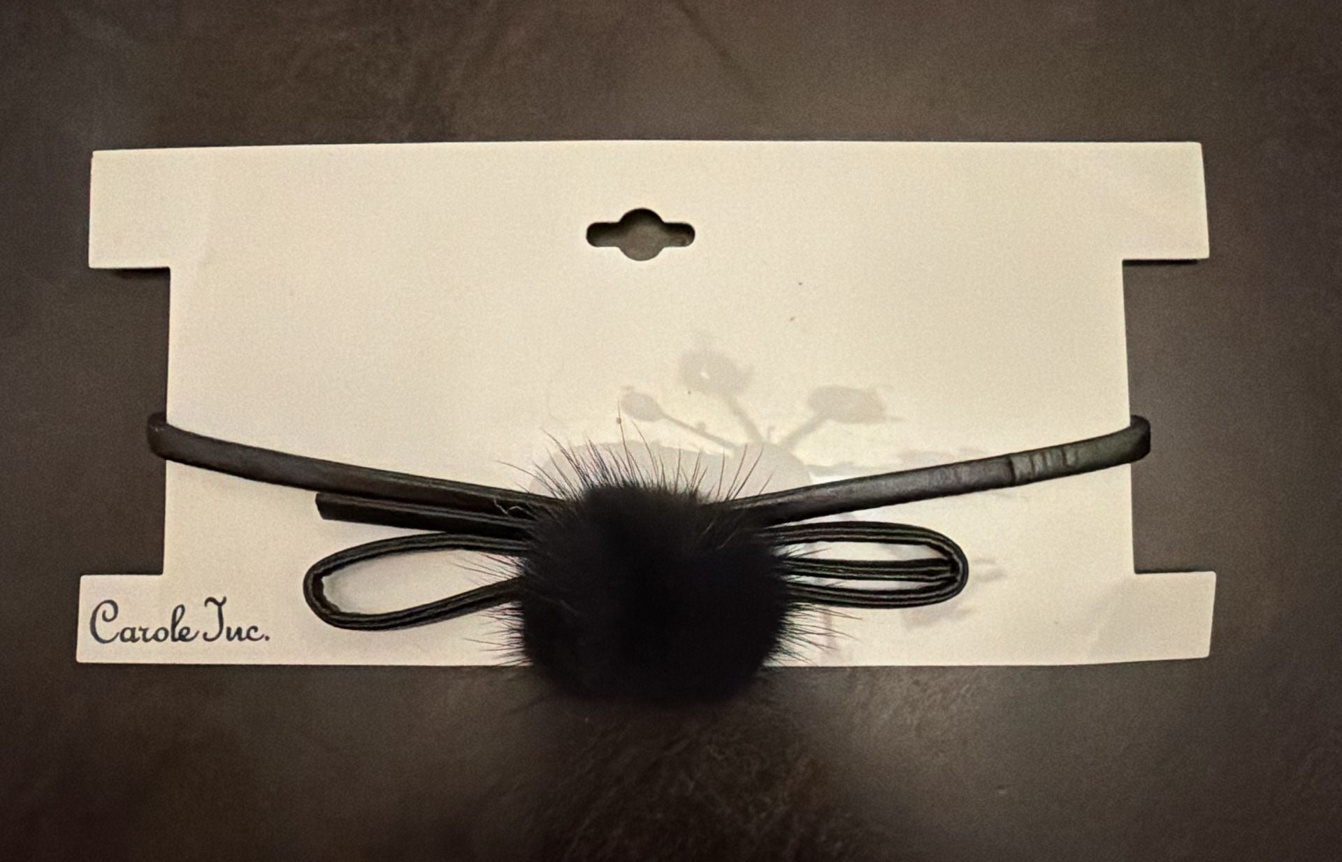 Carole Inc. Black Faux Fur Pom Pom Choker Necklace 2
