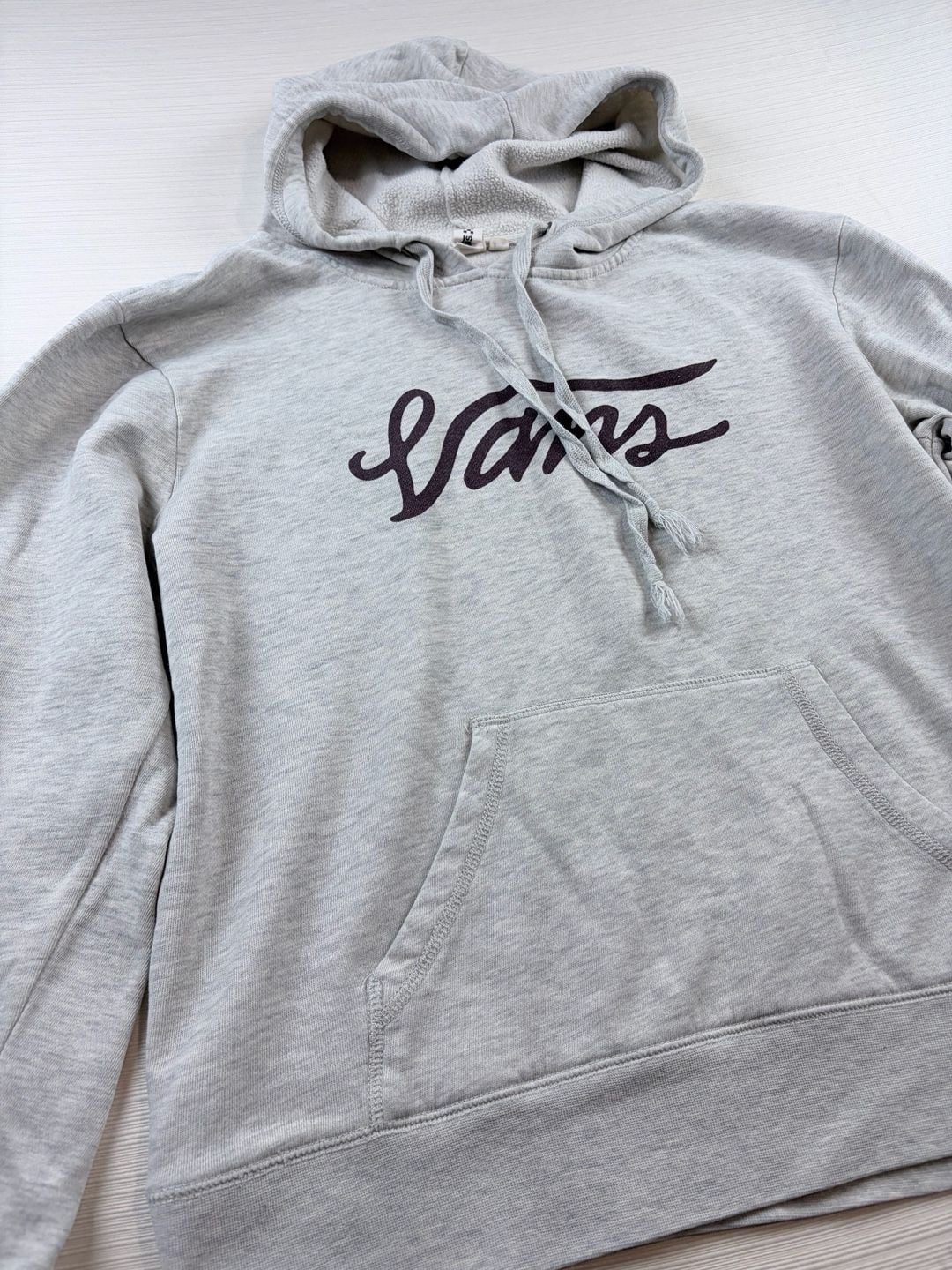 Women’s Vans Script Logo Hoodie Size XL Gray Pullover Fleece 3