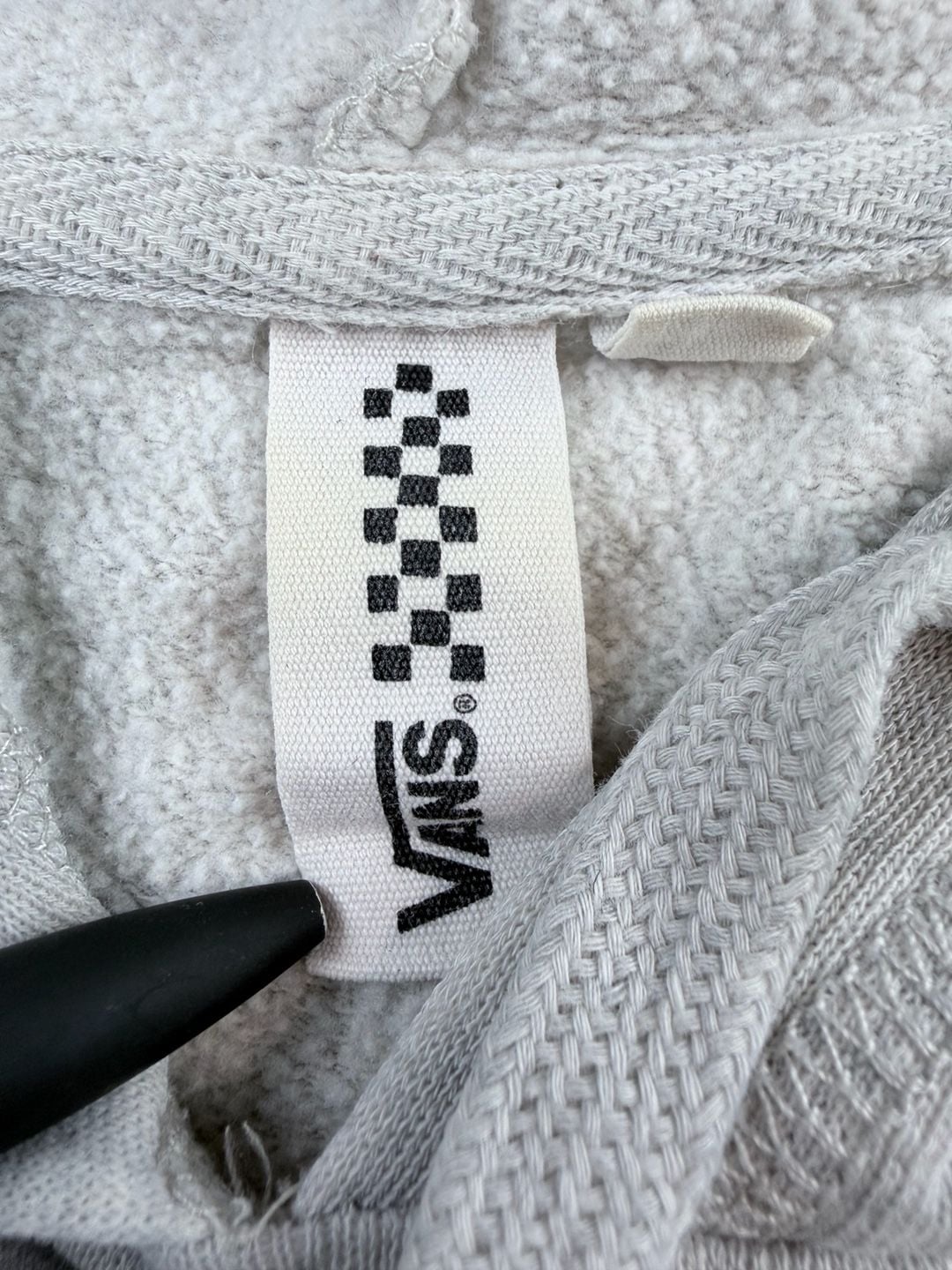 Women’s Vans Script Logo Hoodie Size XL Gray Pullover Fleece 5