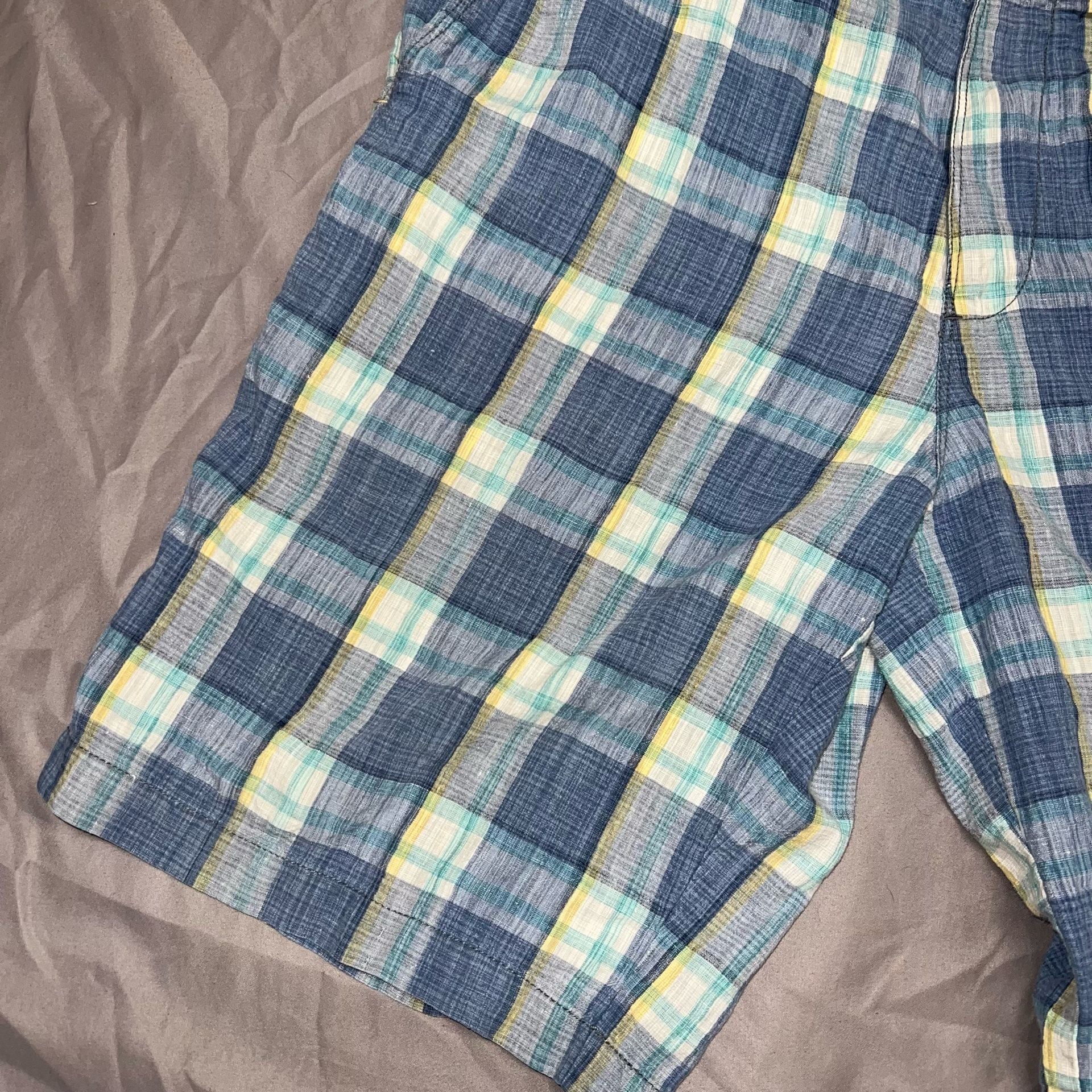 Tommy Bahama Plaid Linen Blend Shorts Blue Casual size 35 11