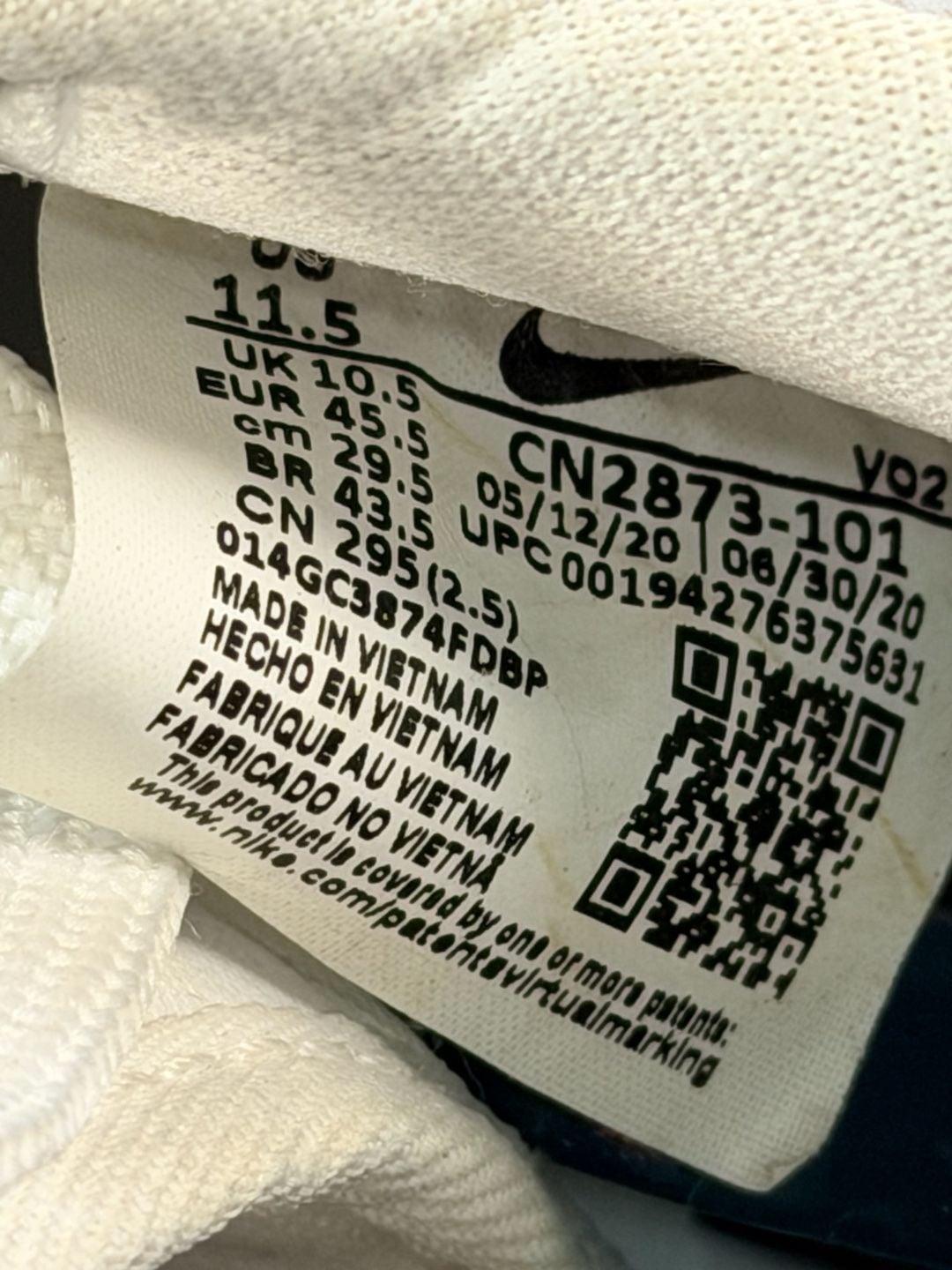Nike Air Force 1 '07 Craft White Vast Grey Sneakers 9