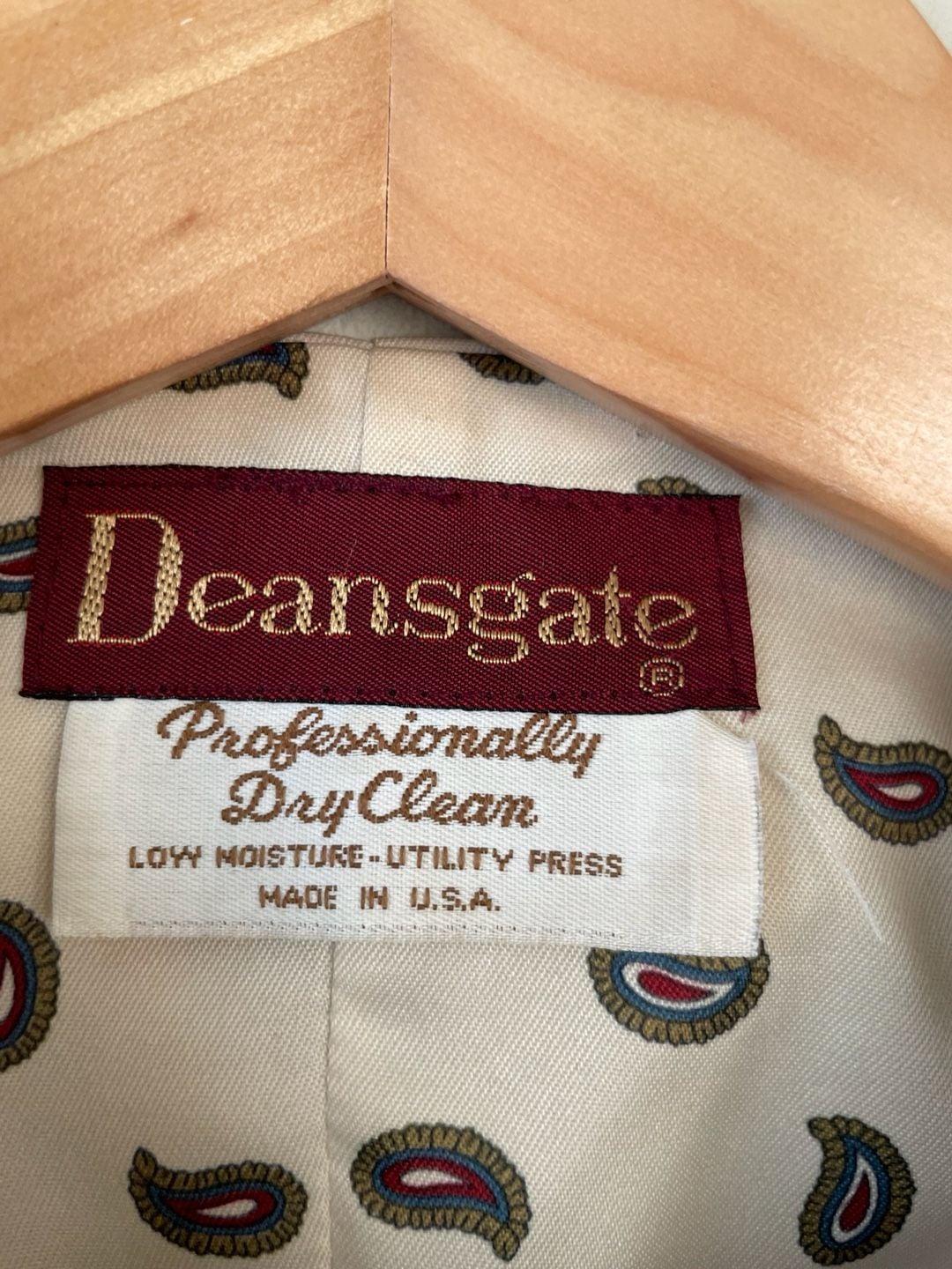 Vintage Deansgate Camel Wool Blend Paisley Lined Vest Made USA Unisex 5