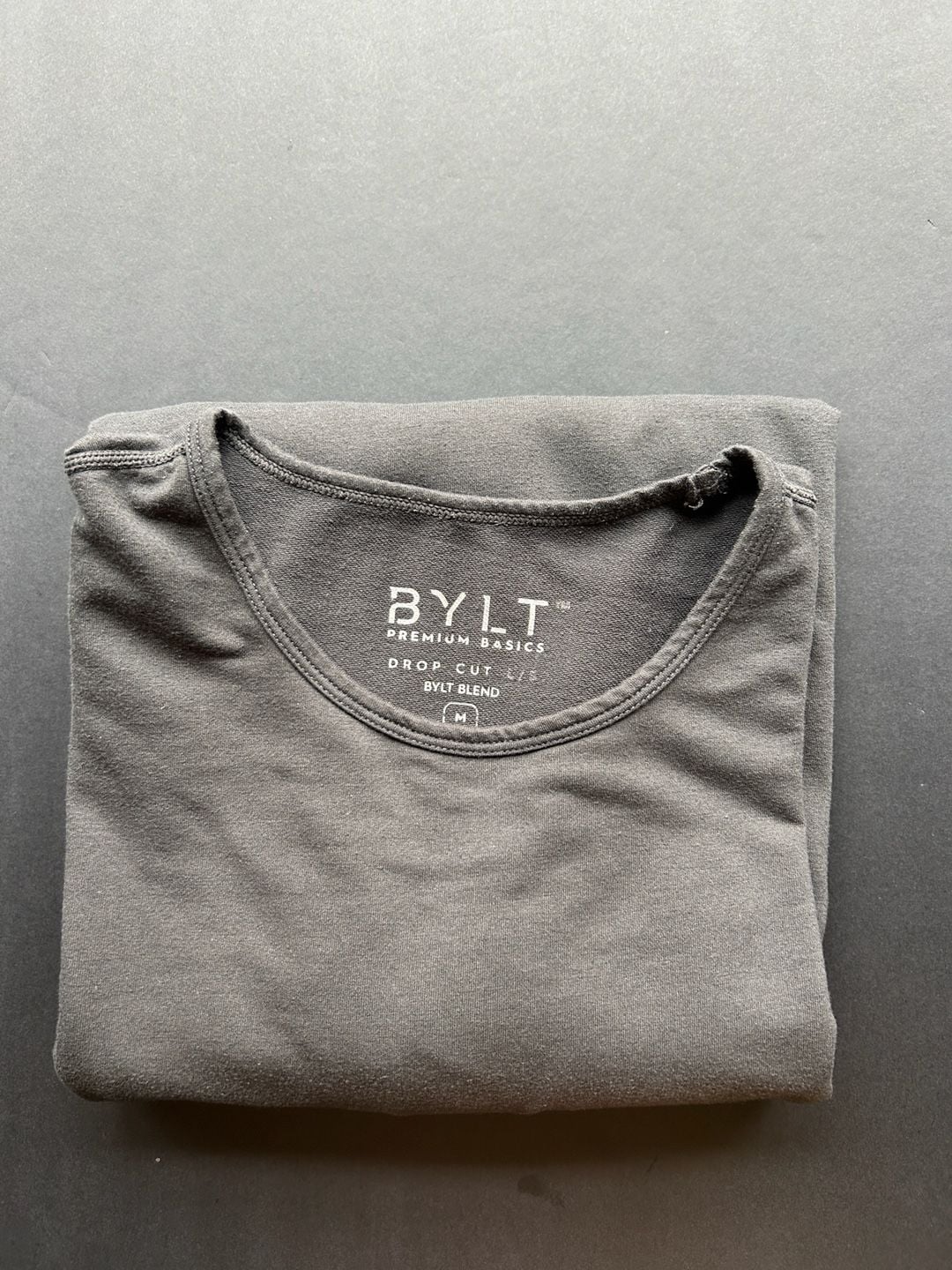 Bylt Drop Cut Long Sleeve Size M Grey Shirt 11