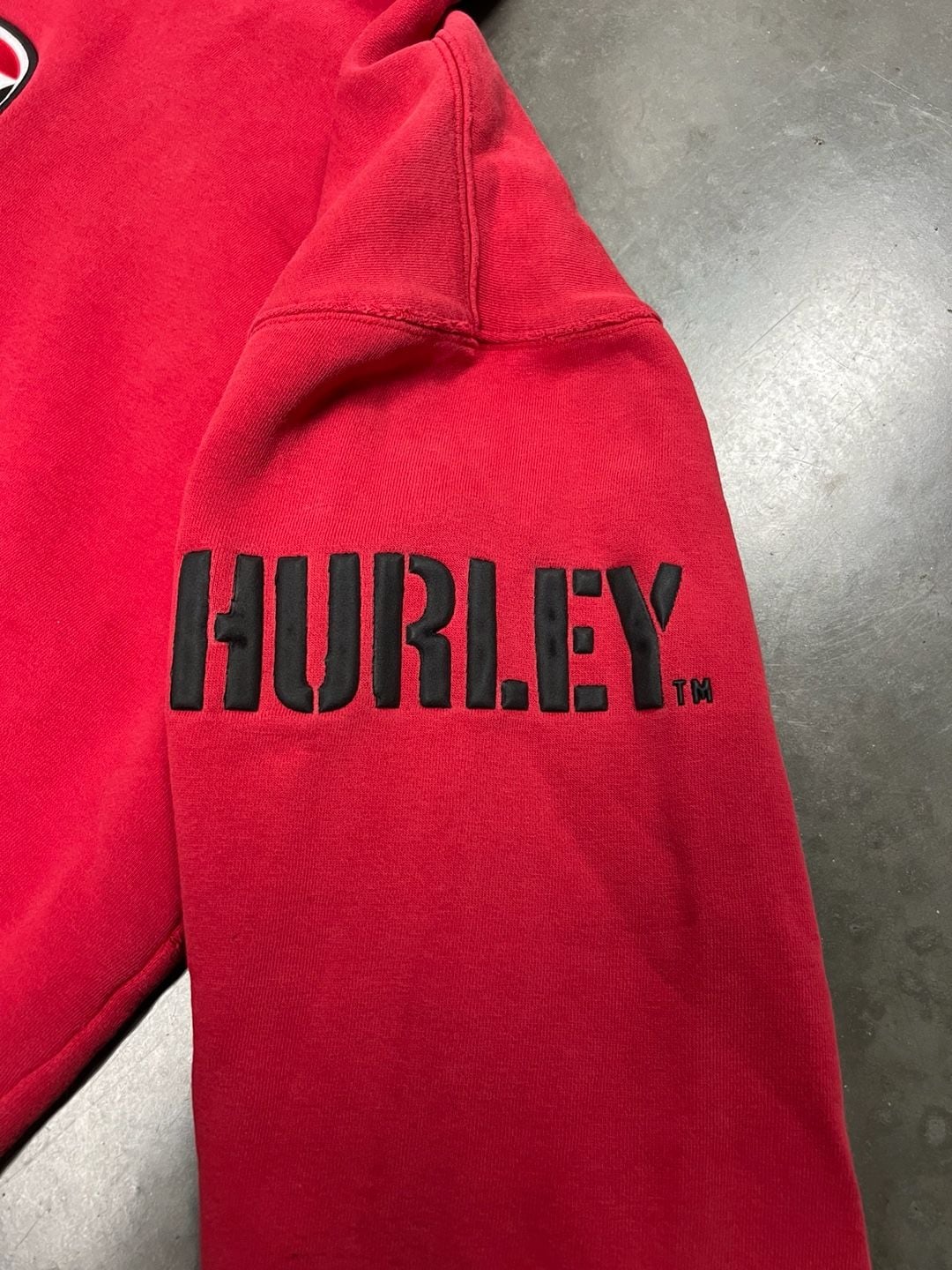 Hurley Red Pullover Hoodie Distressed 3