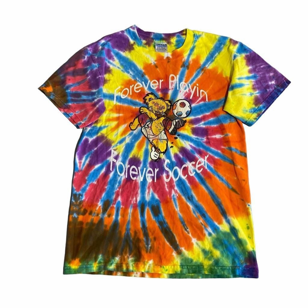 Vindage Grateful Dead Forever Playin Forever Soccer Bear Tie Dye T-Shirt 2