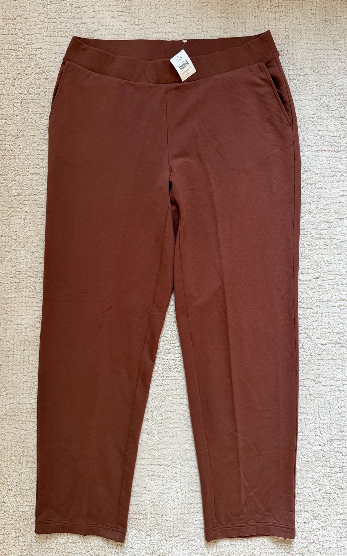 NWT J.Jill Affinity French Terry Slim Leg Pants Size XL Brown 3