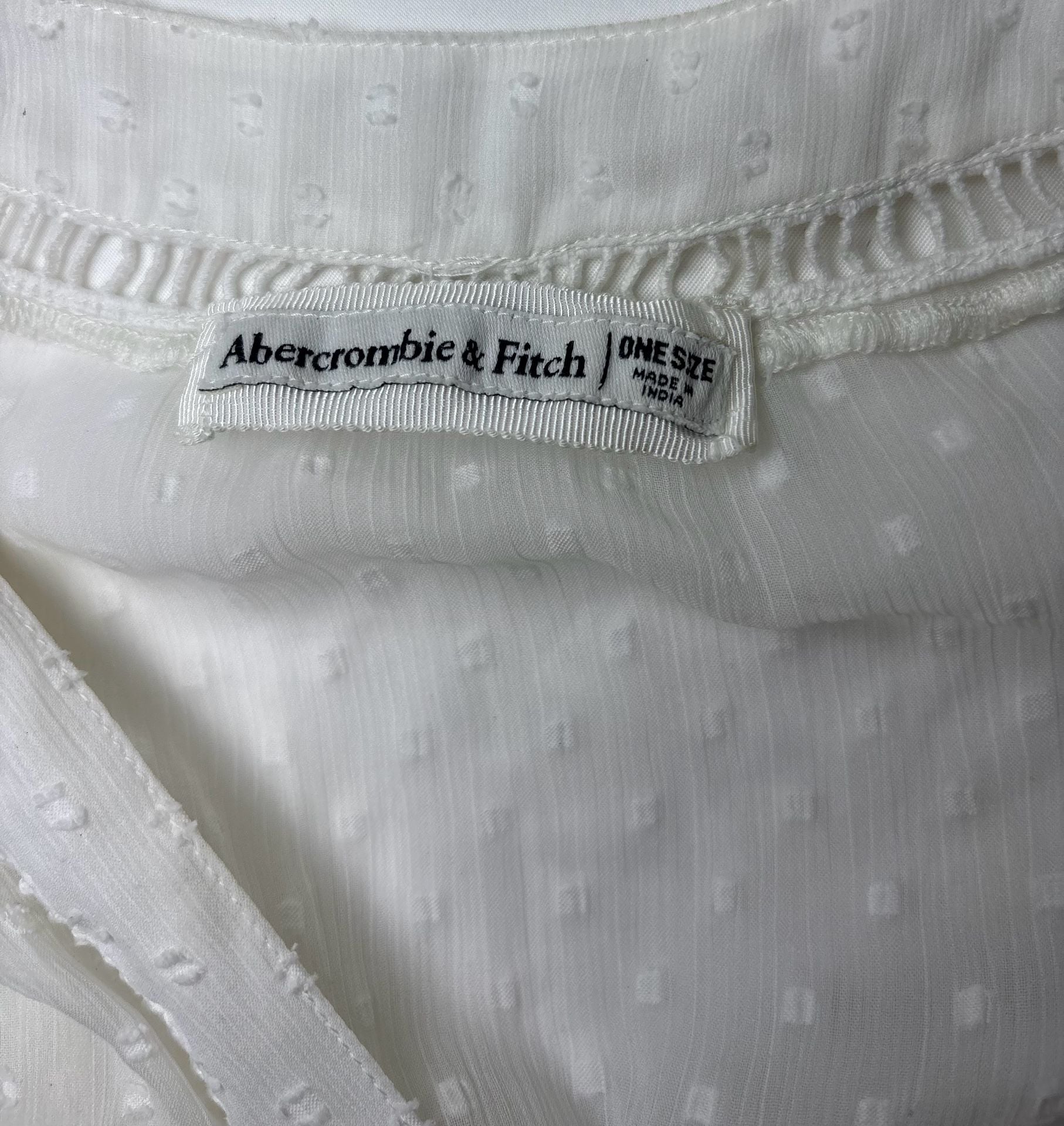 Abercrombie & Fitch Kimono Cover-Up One Size White Dot Sheer Maxi Robe 8