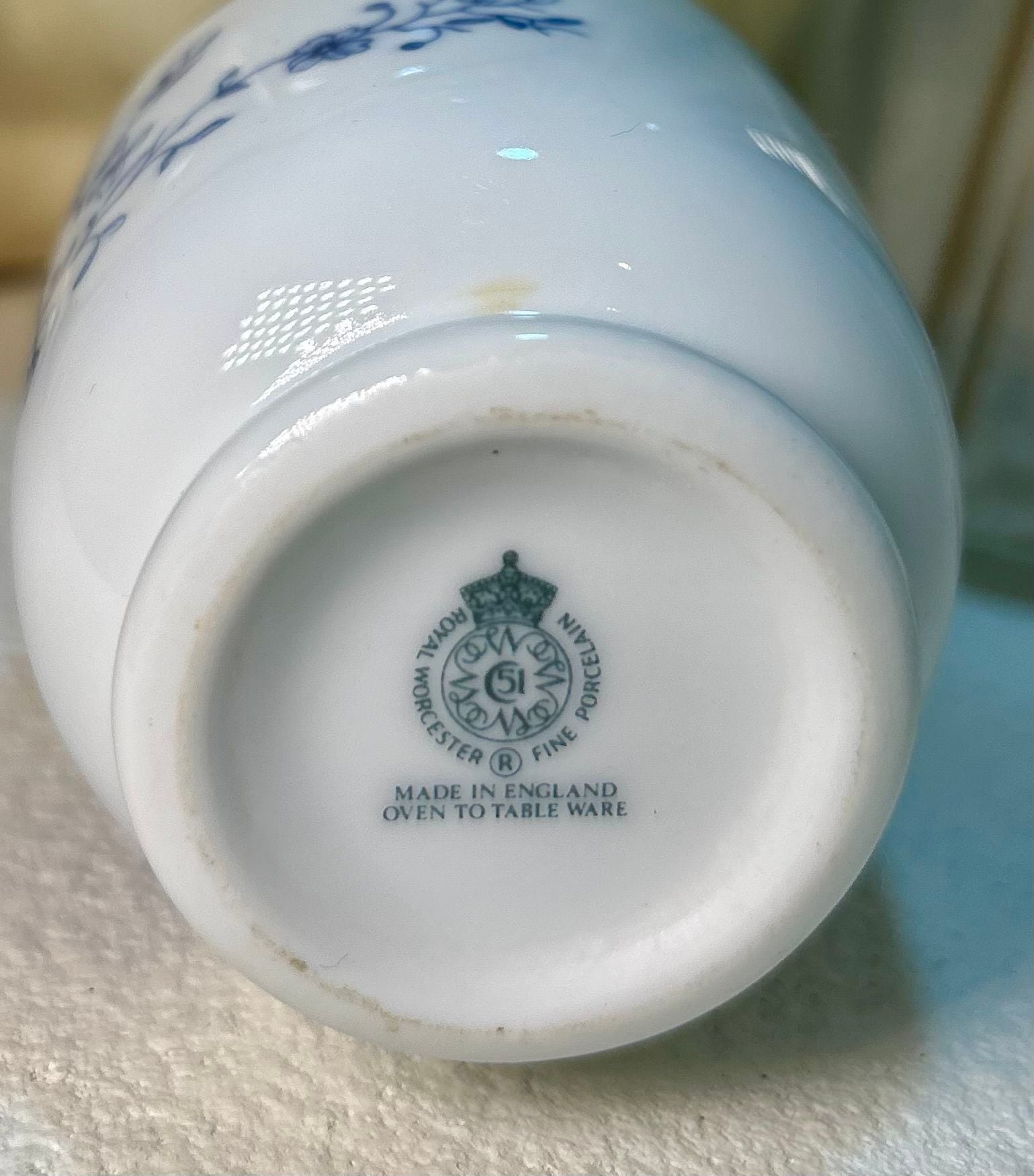 Royal Worcester Rhapsody Egg Coddler Standard Blue Floral Porcelain 4