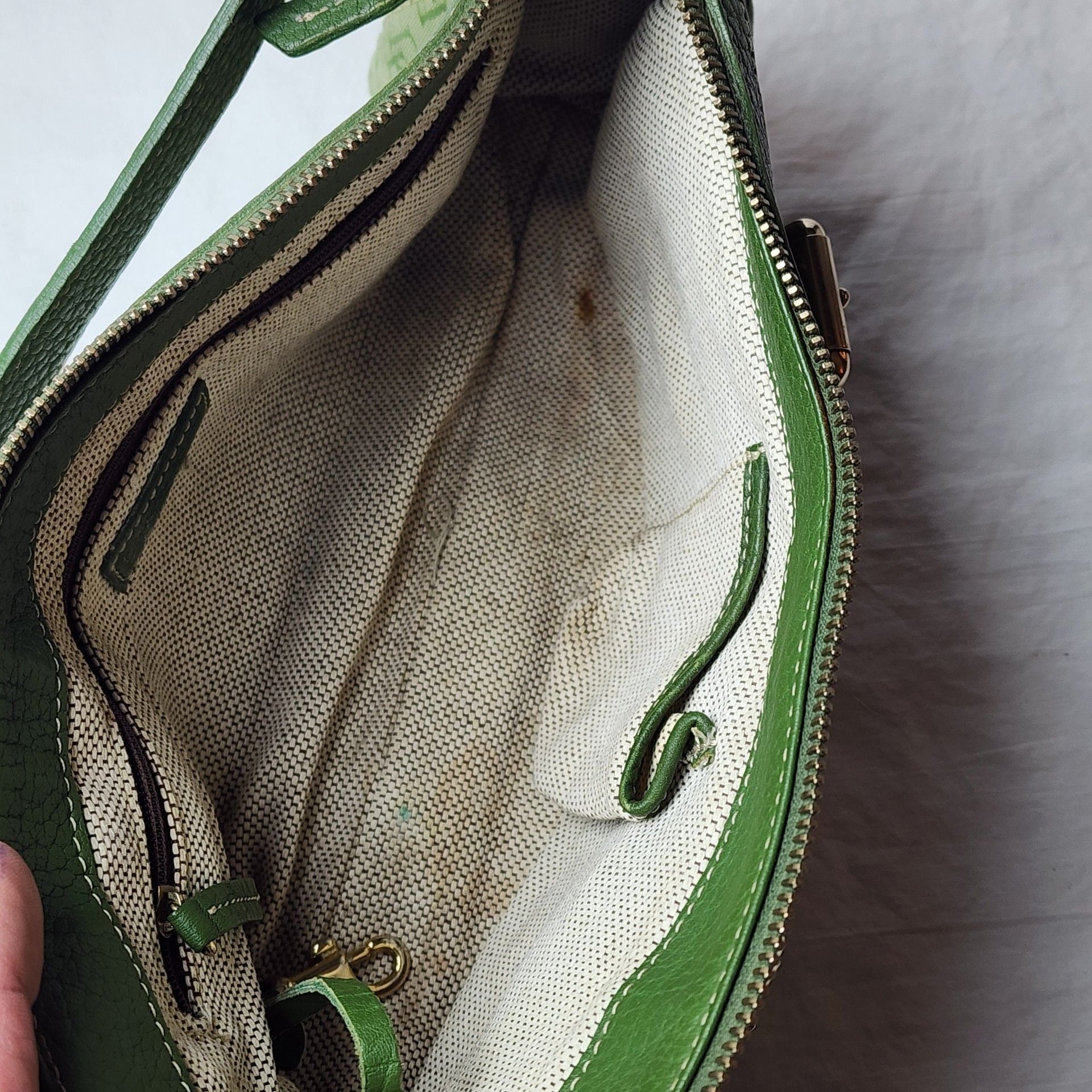 Dooney & Bourke Y2K Signature DB Monogram Double Pocket Shoulder Bag – Green 9