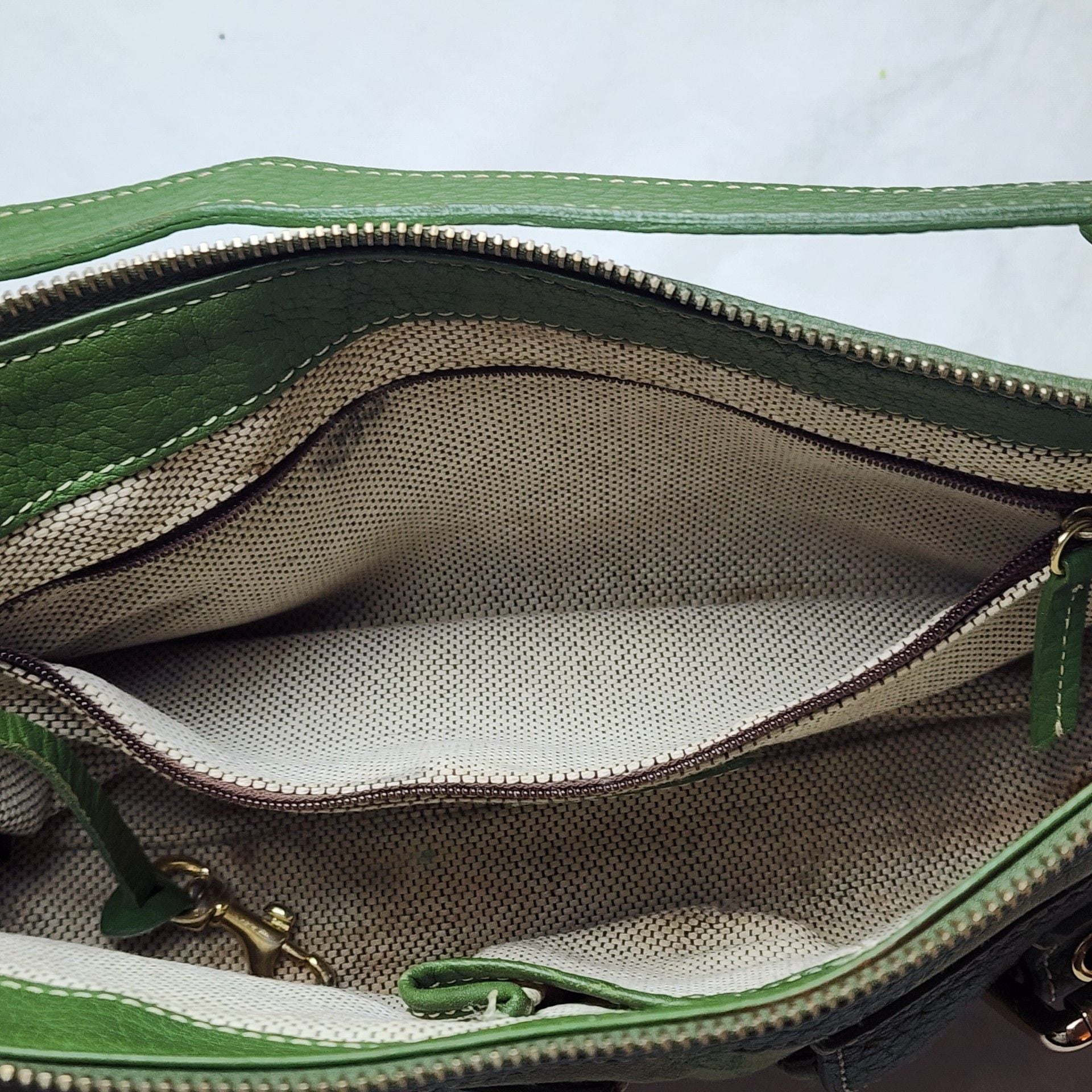 Dooney & Bourke Y2K Signature DB Monogram Double Pocket Shoulder Bag – Green 12