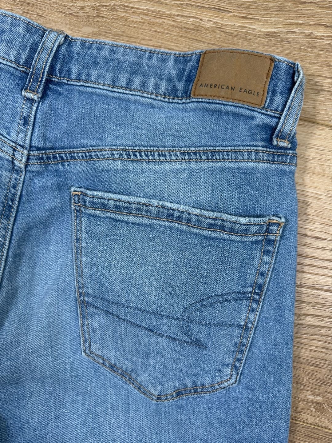 American Eagle Super High Rise Baggy Wide Leg Jeans Blue 29x29 Approx 13