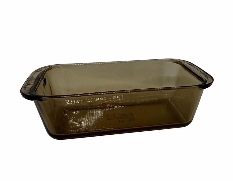 Pyrex Amber Glass Loaf Pan 1.5 Qt Size 9x5 Brown Bakeware 4