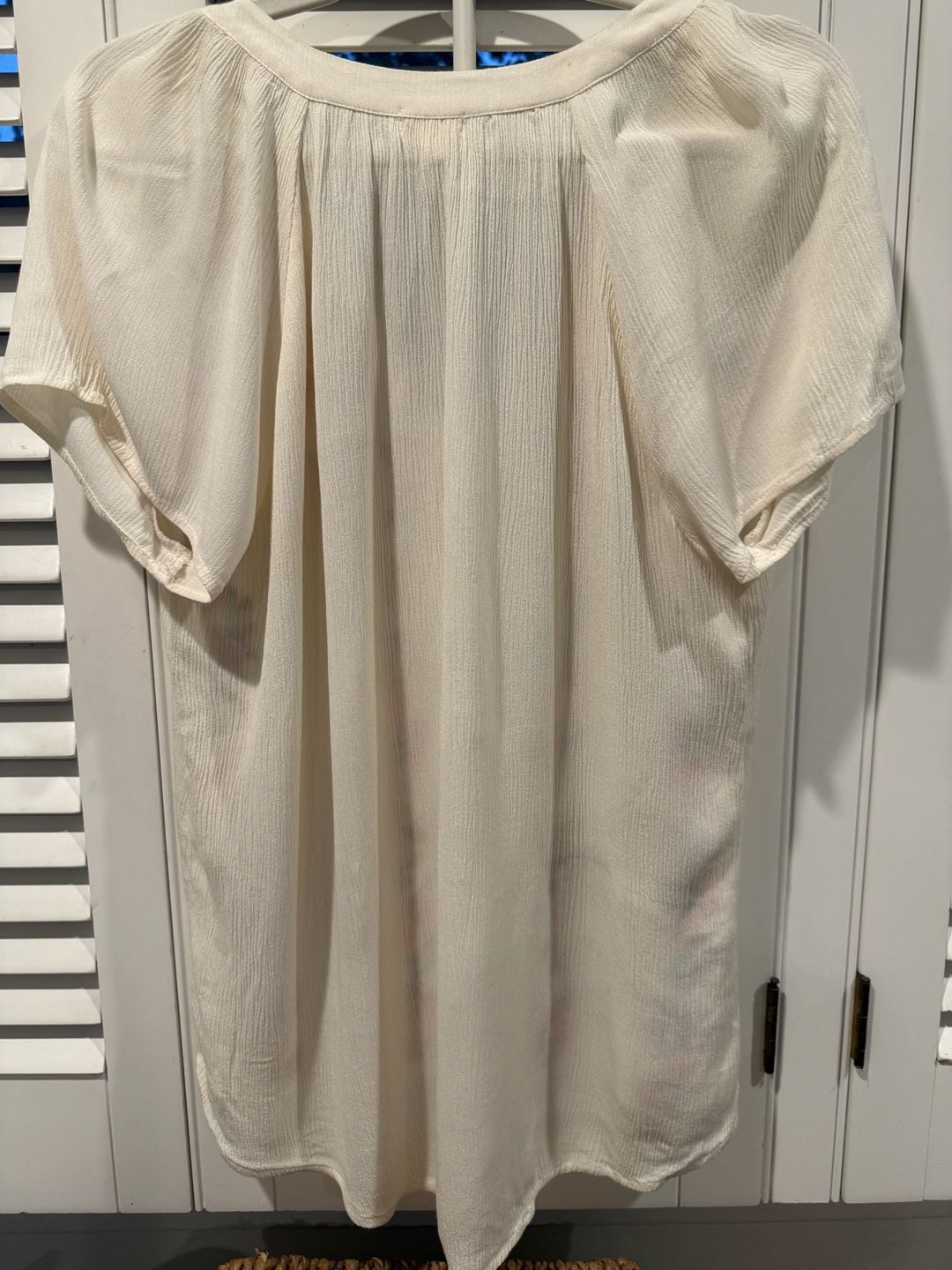 Mason & Belle Floral Embroidered Blouse Size M Off White 3