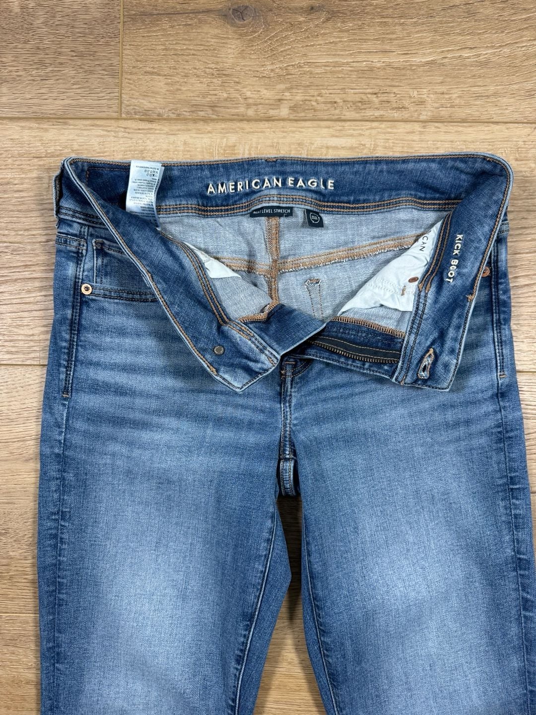 American Eagle Kick Boot Jeans Women’s 8 Regular Medium Wash Stretch Bootcut 5