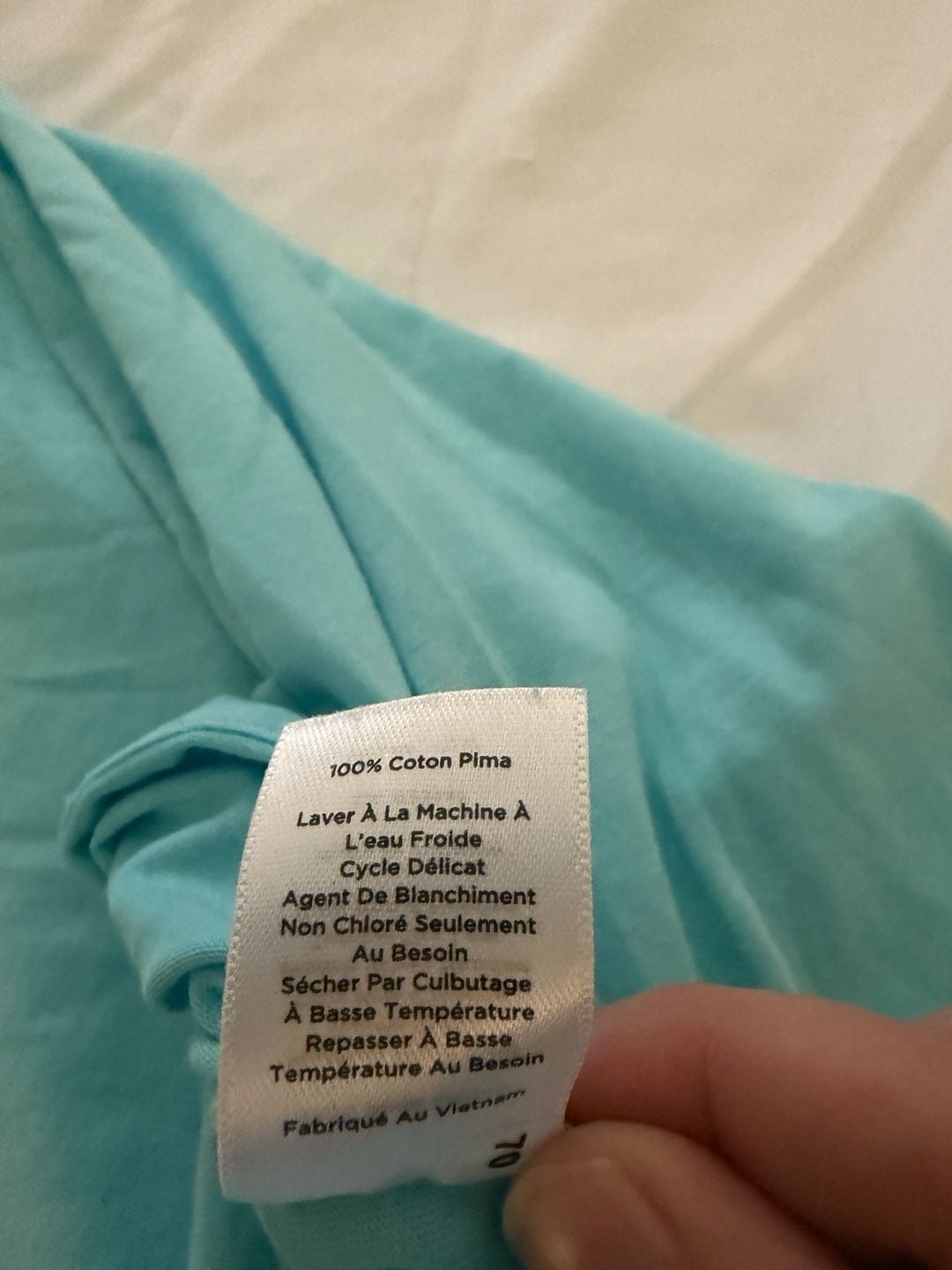 Talbots Pima Cascade Crewneck Tee Size L Green Ruffle Collar Short Sleeve 10