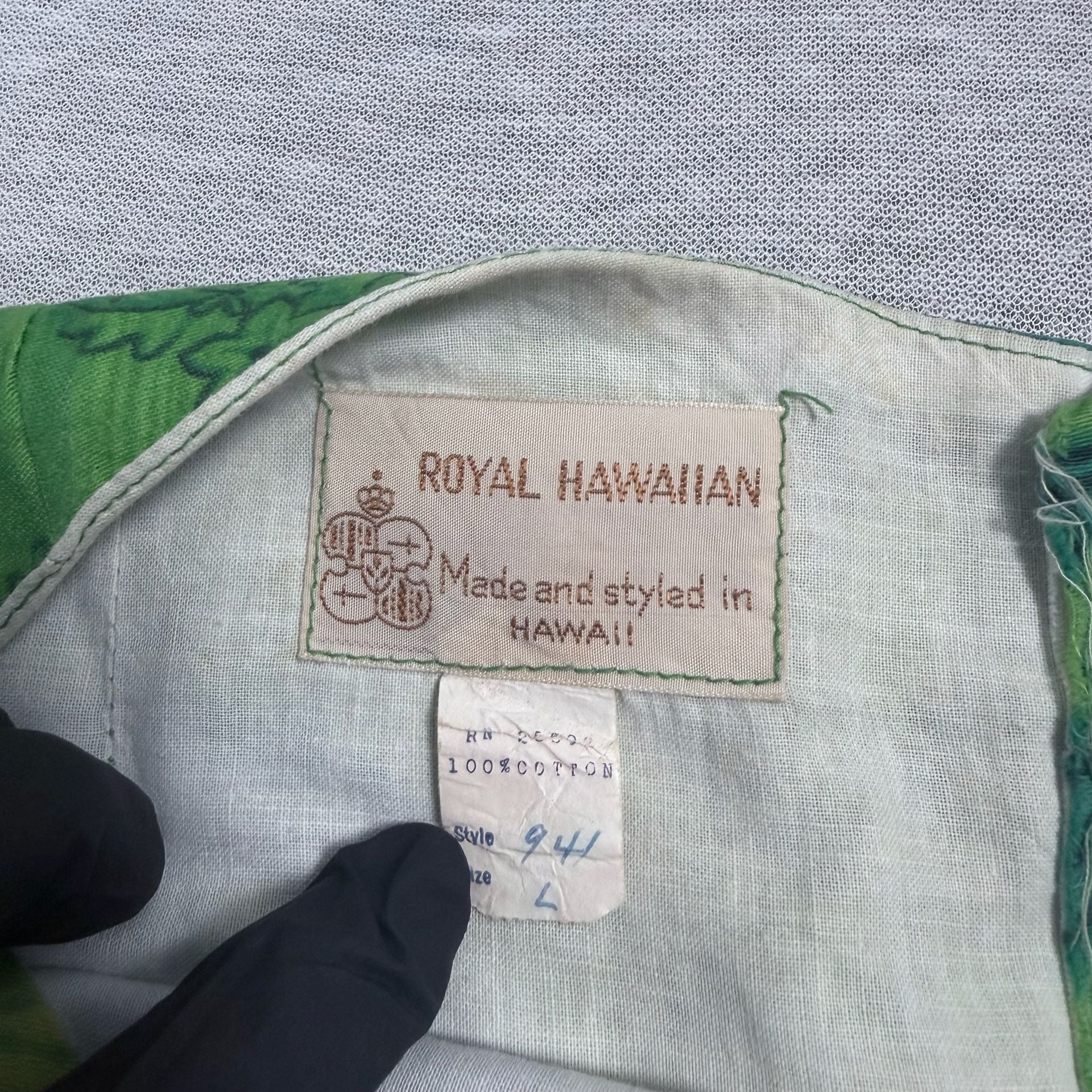 Royal Hawaiian Vintage Floral Maxi Dress Size L Green 3
