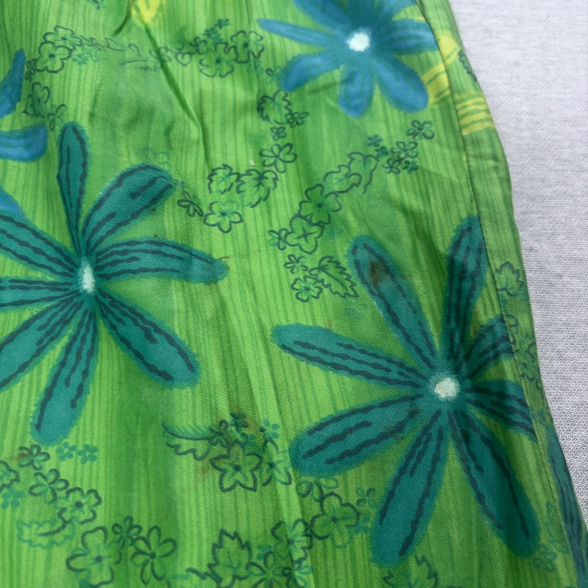 Royal Hawaiian Vintage Floral Maxi Dress Size L Green 8