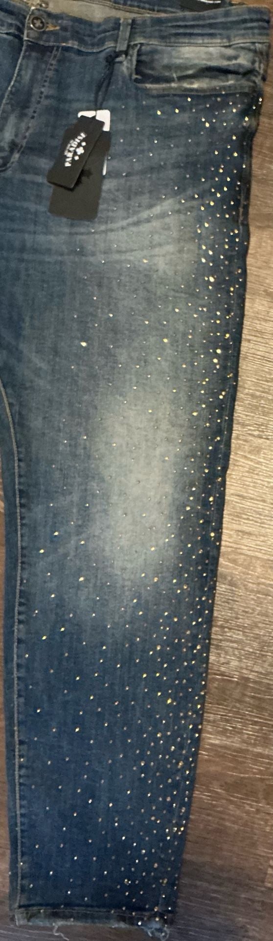 See You In Paradise Ultralight Beam Rhinestone Super Stretch Jeans – Sky Blue 8