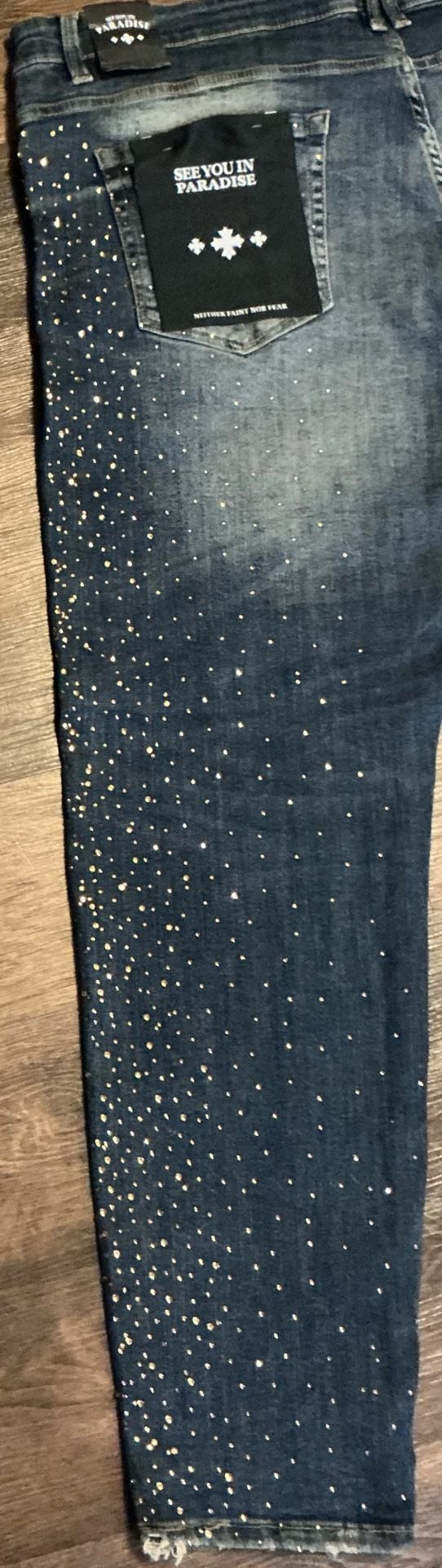 See You In Paradise Ultralight Beam Rhinestone Super Stretch Jeans – Sky Blue 9