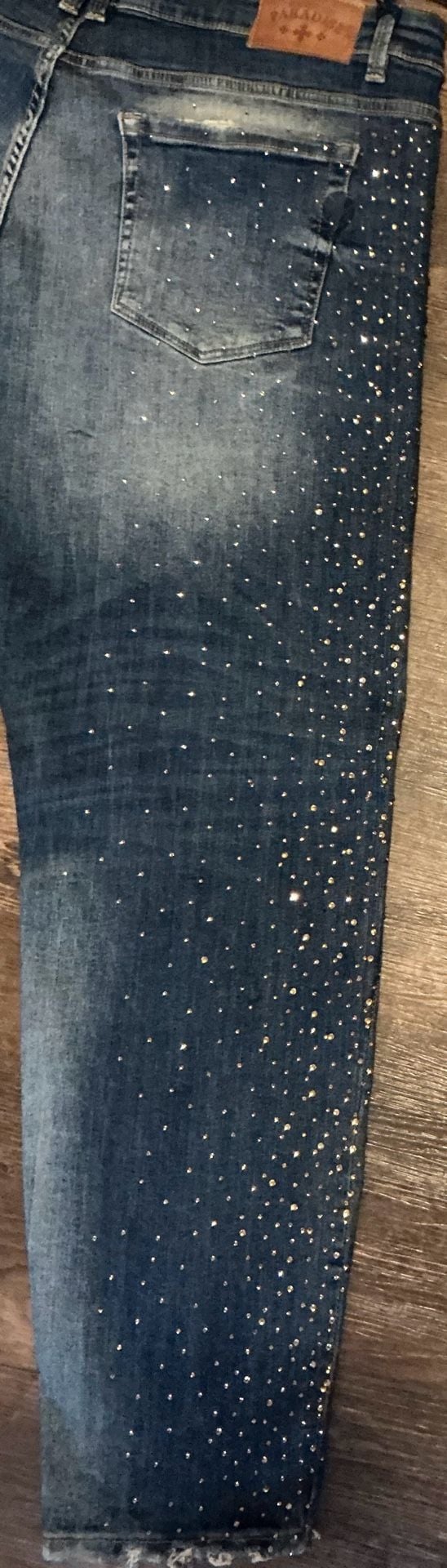 See You In Paradise Ultralight Beam Rhinestone Super Stretch Jeans – Sky Blue 14