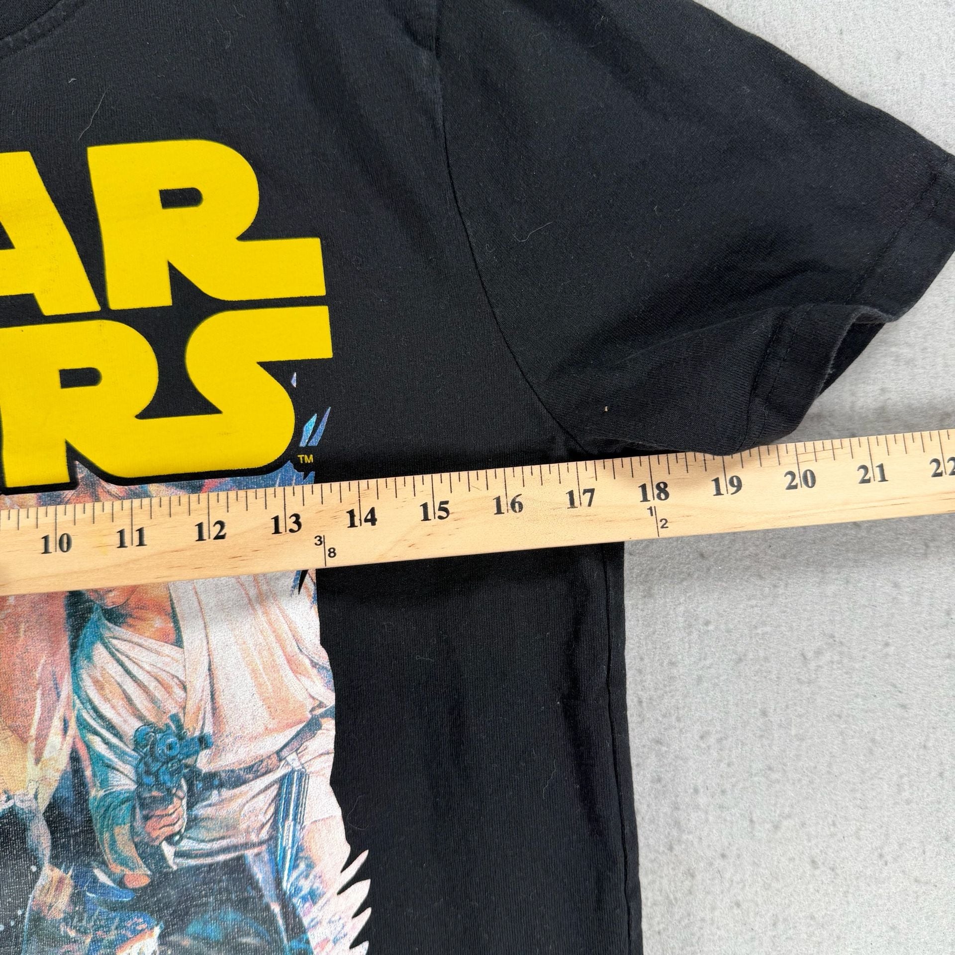 VTG Star Wars Graphic T-Shirt Size S Black Movie Scene Print 3